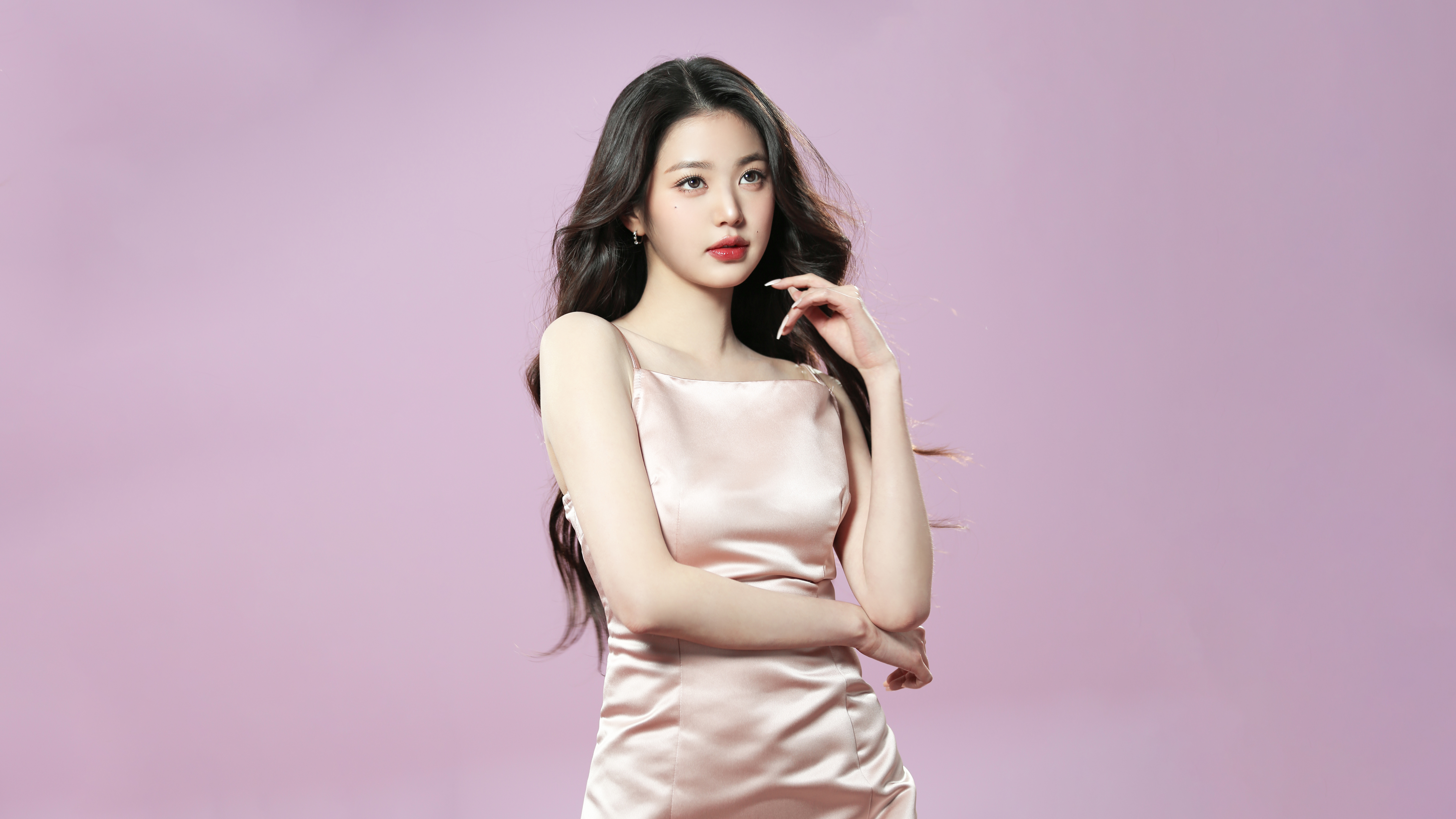 Jang Wonyoung, K-Pop, 8K, K-Pop-Sängerin, Pastellviolett, 5K, südkoreanische Sängerin