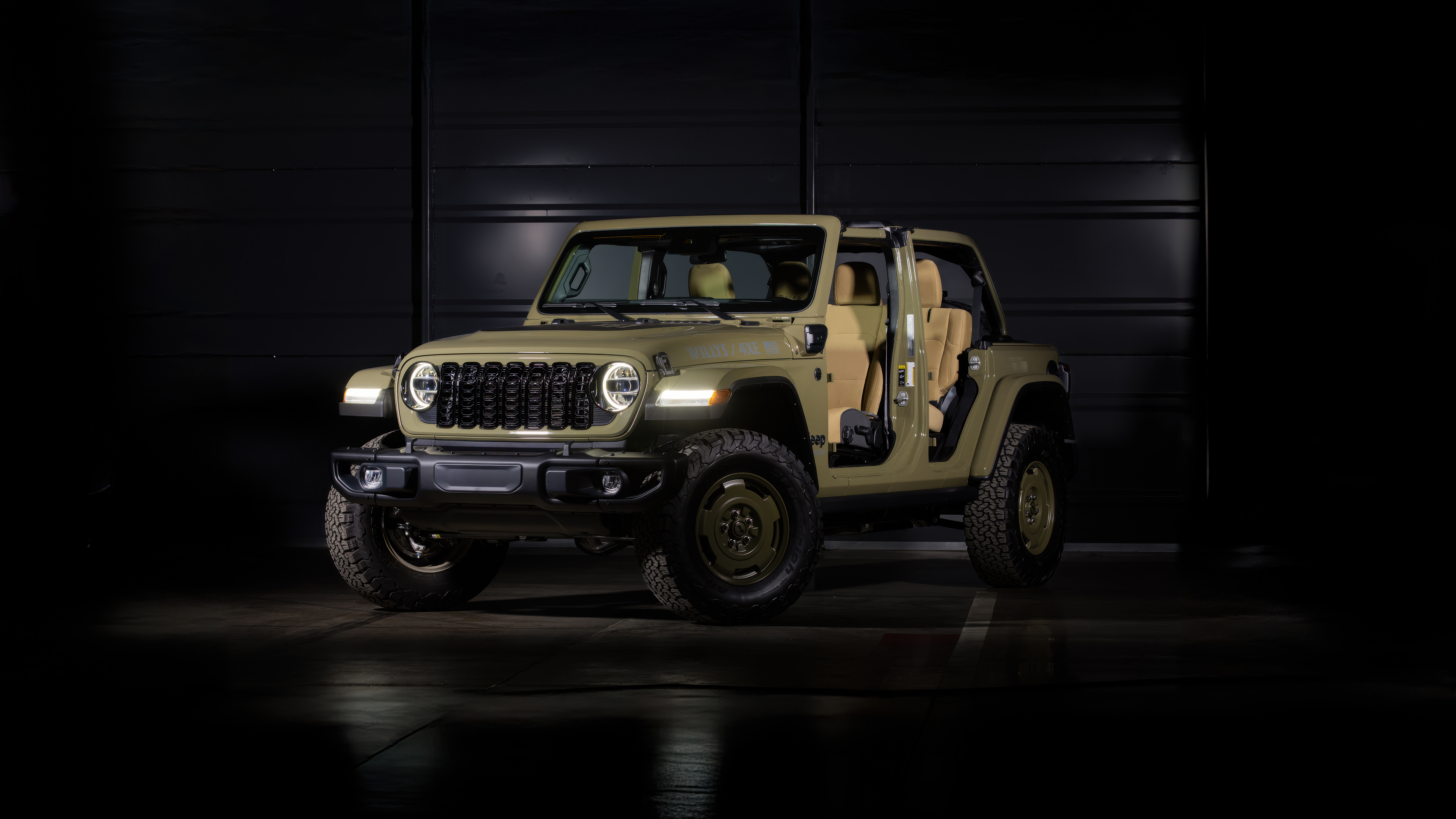 Jeep Wrangler Unlimited 4xe Willys Special Edition, 2025, 5K, Dunkler Hintergrund, Jeep Wrangler Unlimited