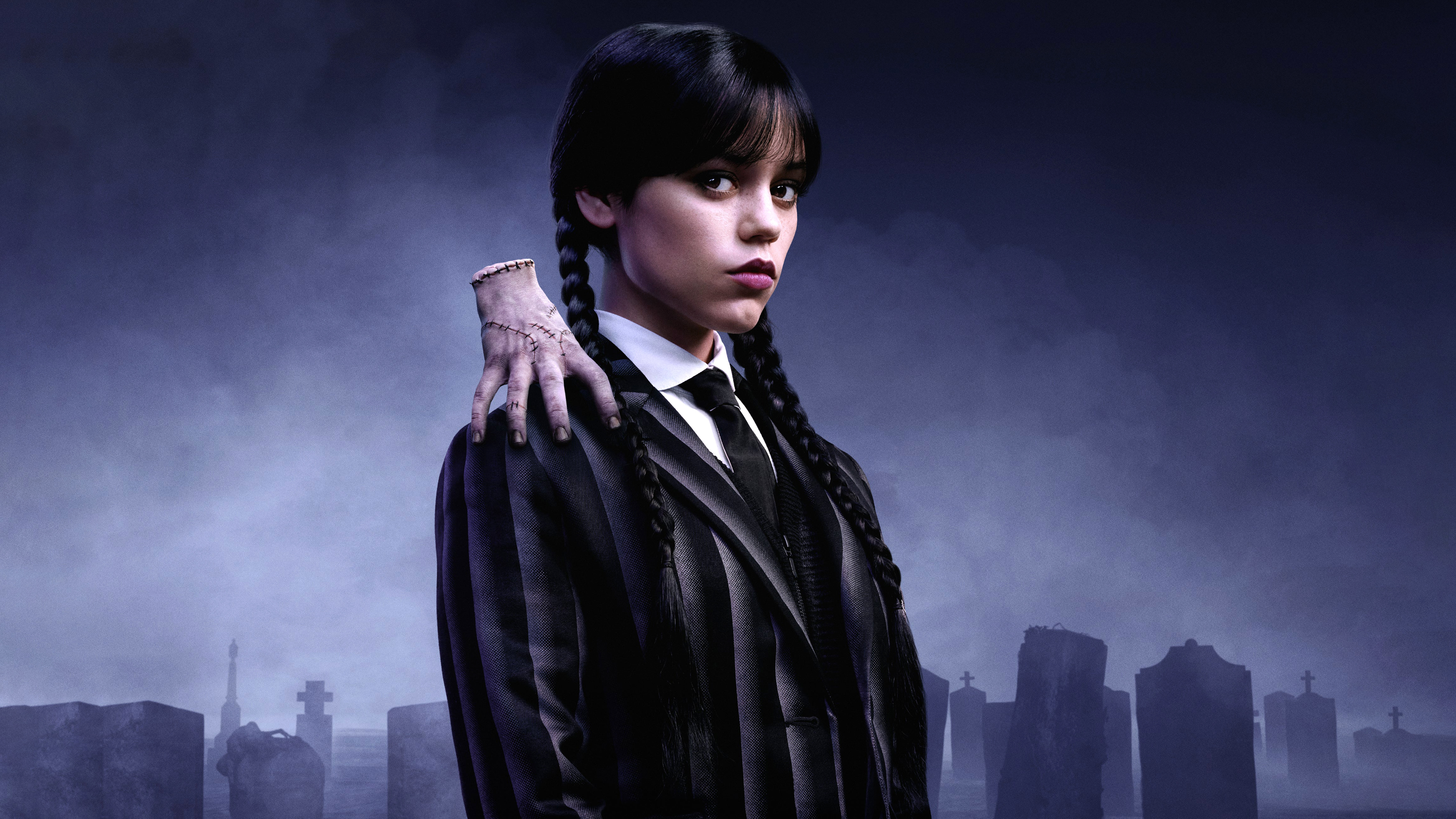 Jenna Ortega, Thing (Wednesday), Wednesday (Netflix), 5K, Jenna Ortega als Wednesday Addams, Staffel 2