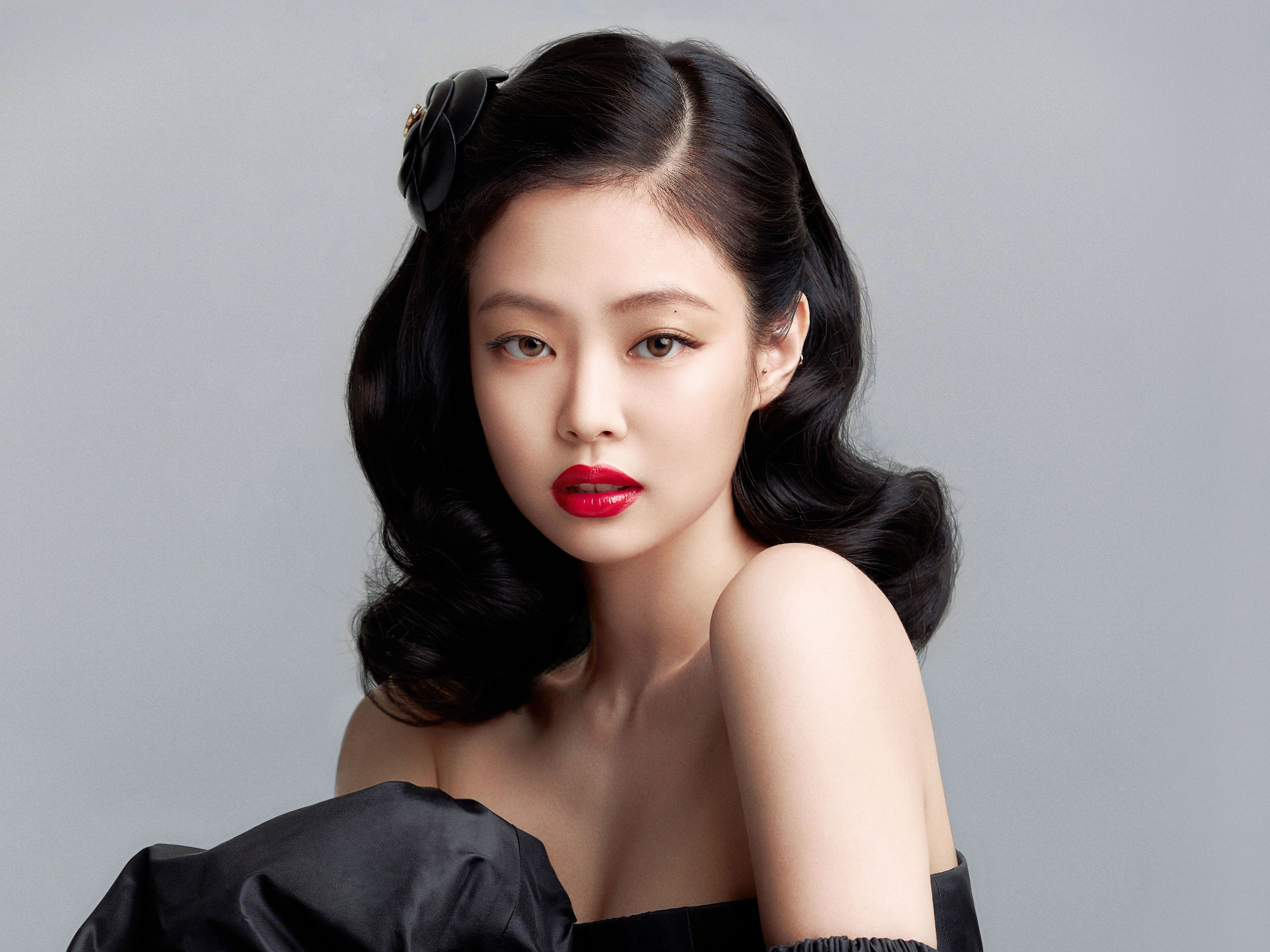 Jennie, Blackpink, K-Pop-Sängerin, Weißer Hintergrund, Porträt