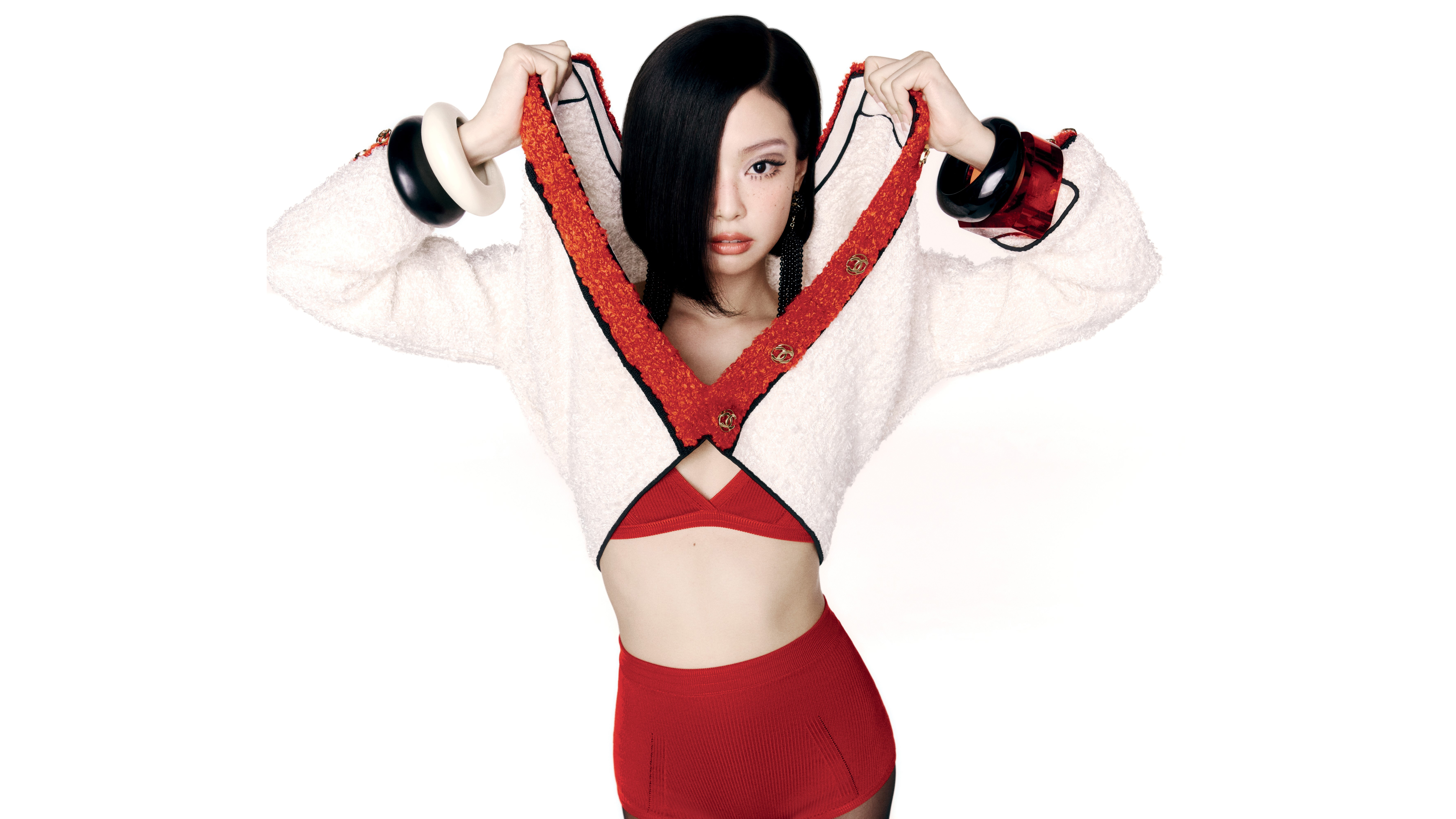Jennie, V Magazine, 2026, 5K, 8K, Weißer Hintergrund