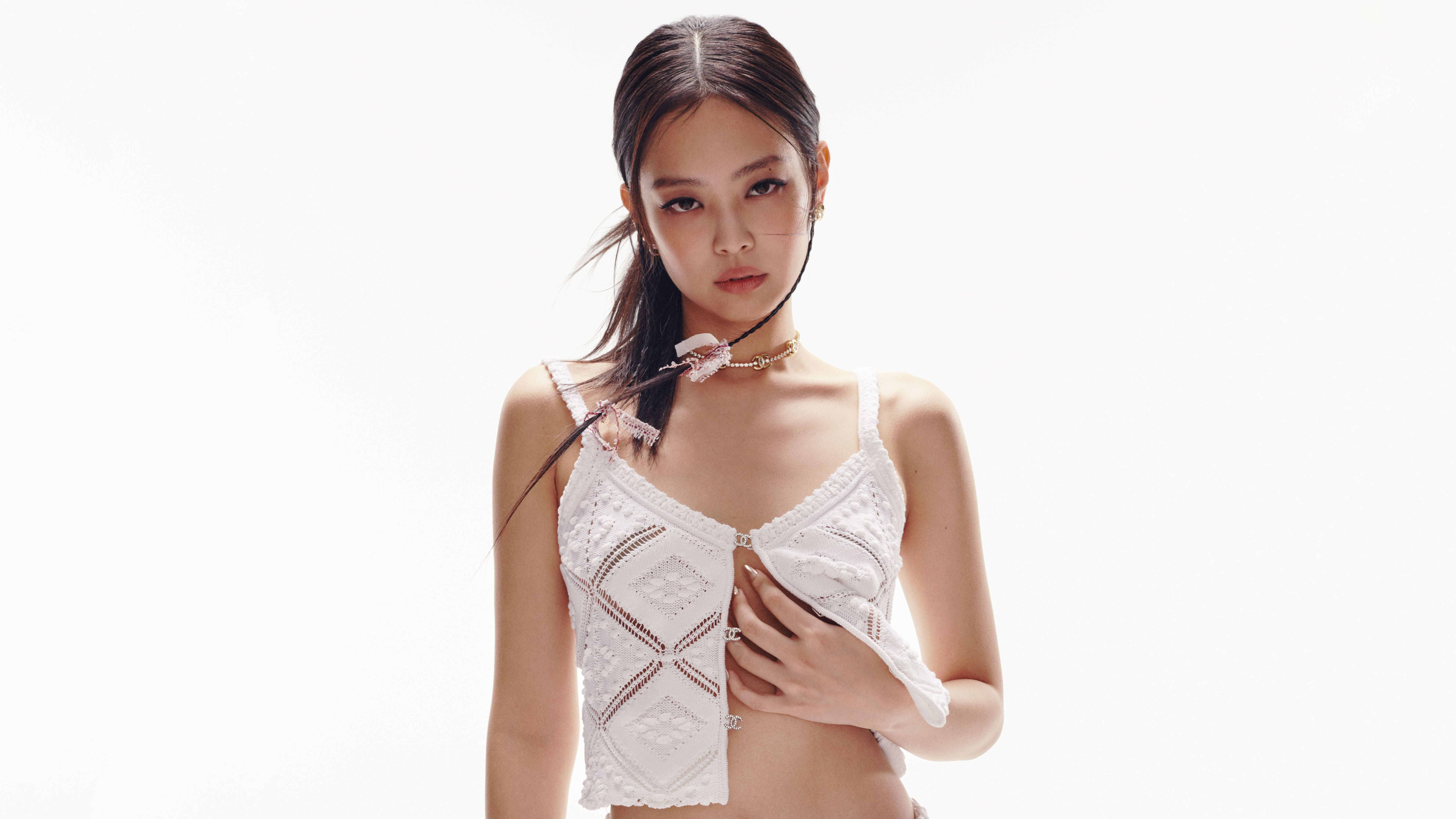 Jennie, Weiße Ästhetik, Fotoshooting, 5K, 8K, Weißer Hintergrund, Südkoreanische Sängerin