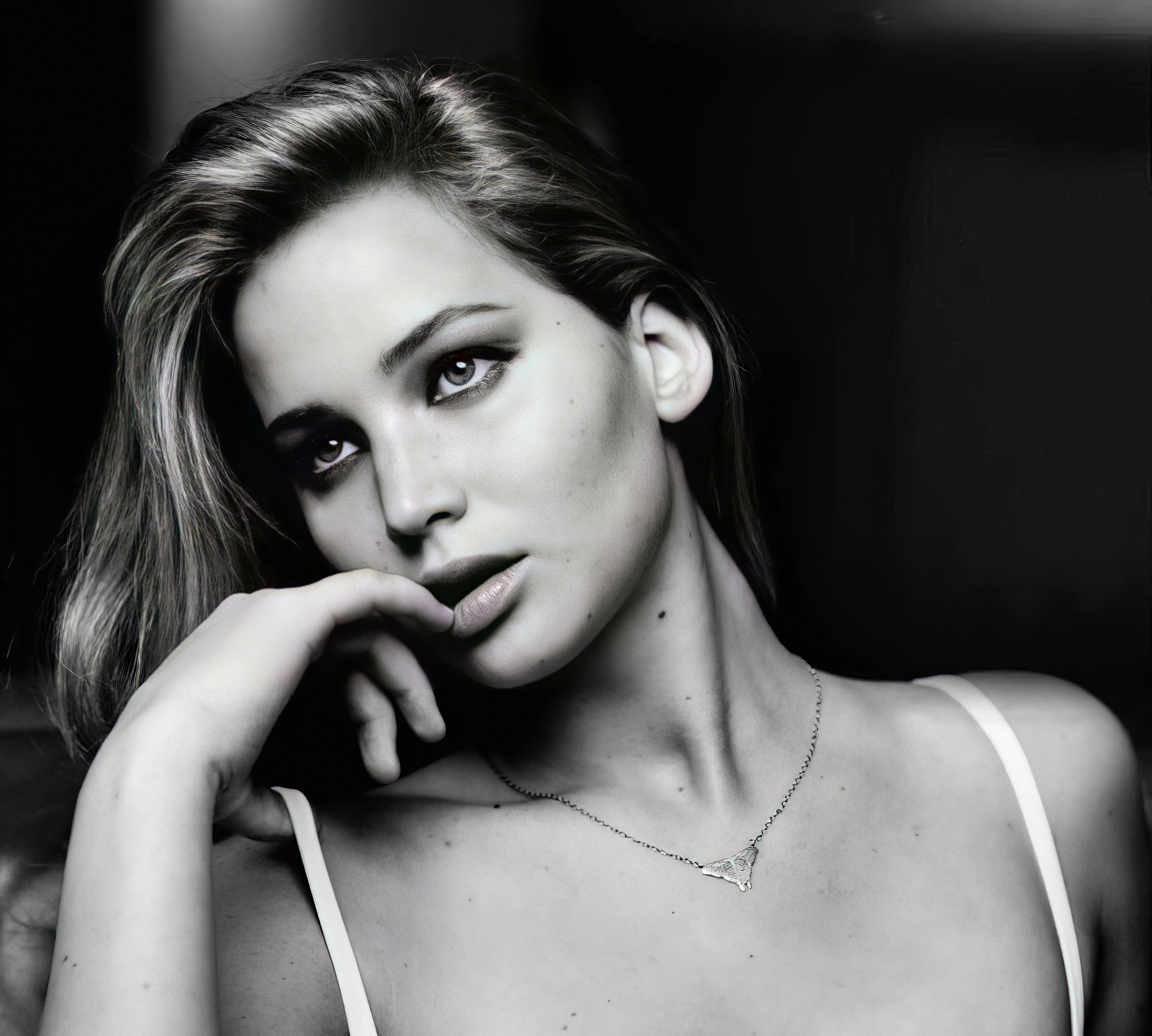 Jennifer Lawrence, Schauspielerin, Monochrom, 5K, Schwarz-Weiß