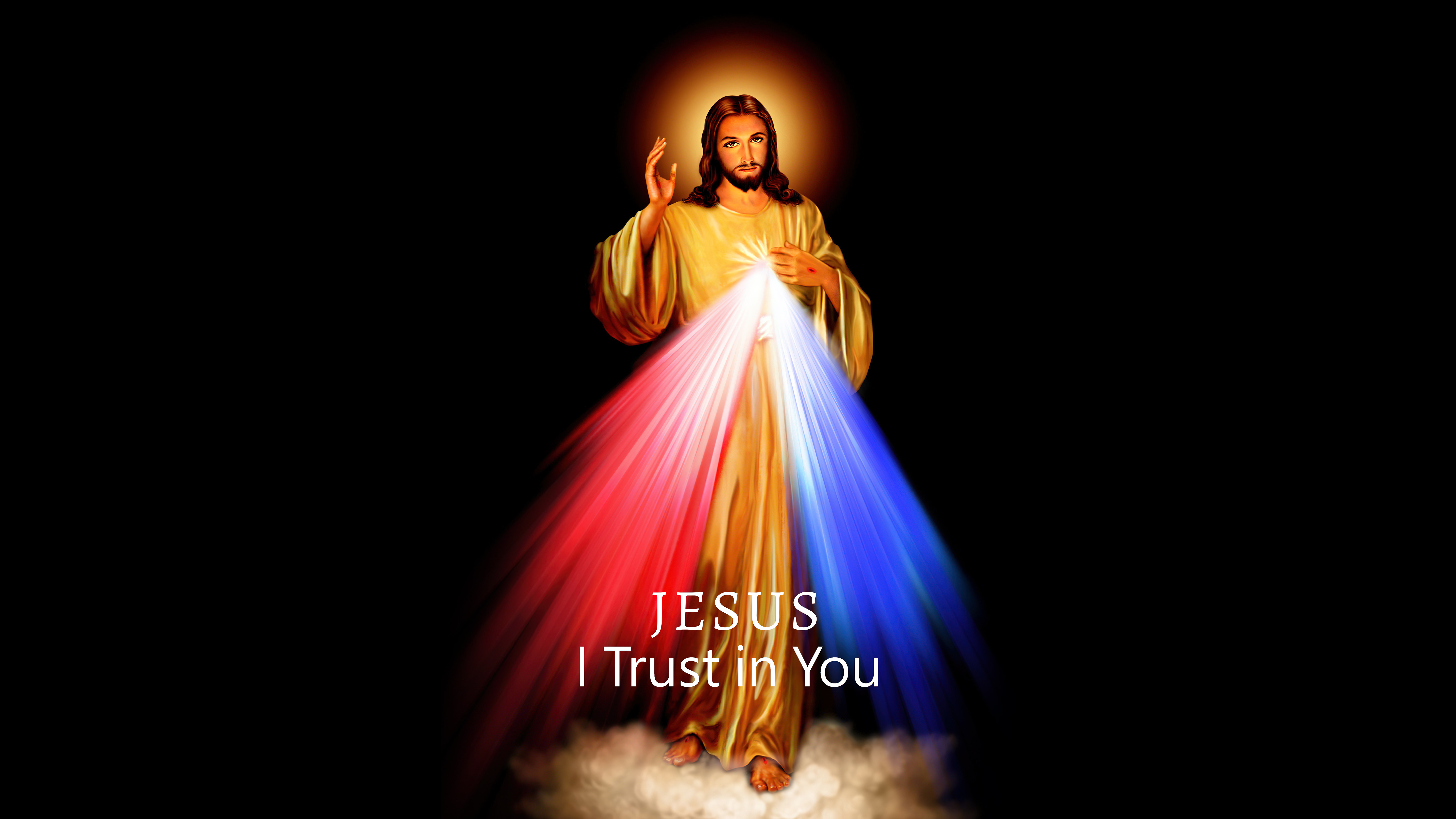 Jesus, I Trust In You, 8K, göttlich, Jesus-Zitate, Jesus Christus, schwarzer Hintergrund