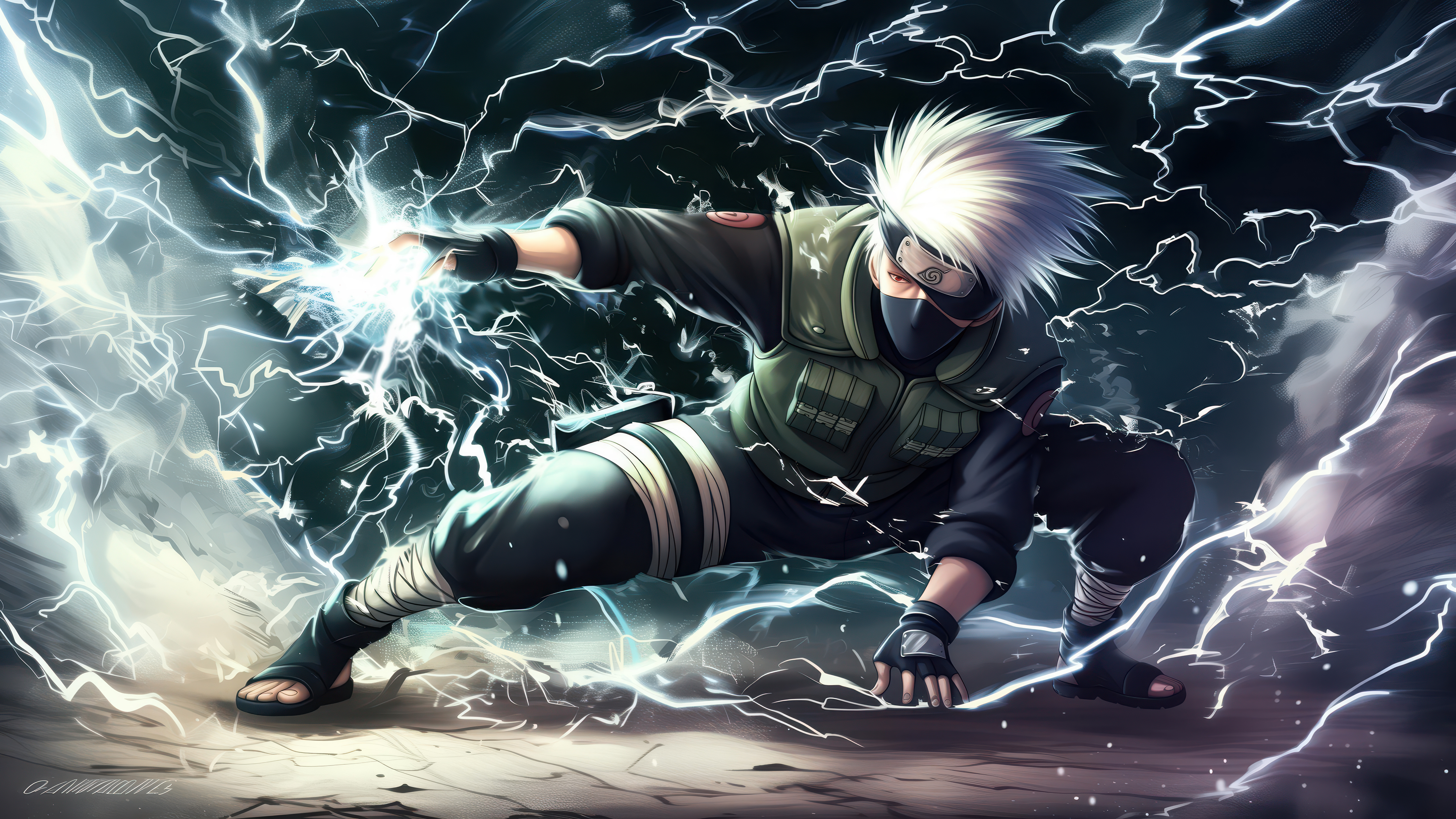 Kakashi Hatake, Artwork, KI-Kunst, Naruto, 5K