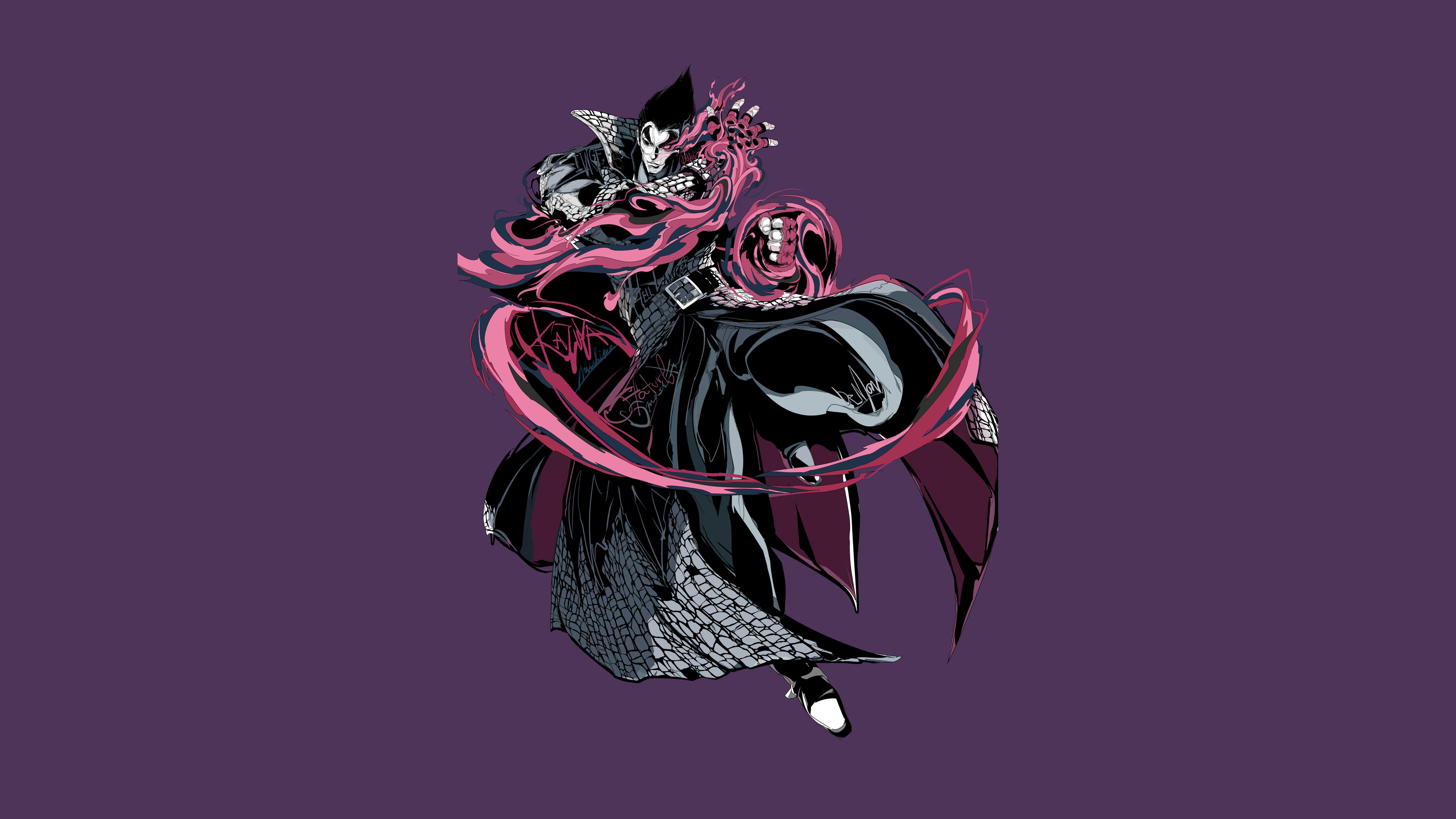 Kazuya Mishima, Artwork, Lila Hintergrund, 5K, Tekken
