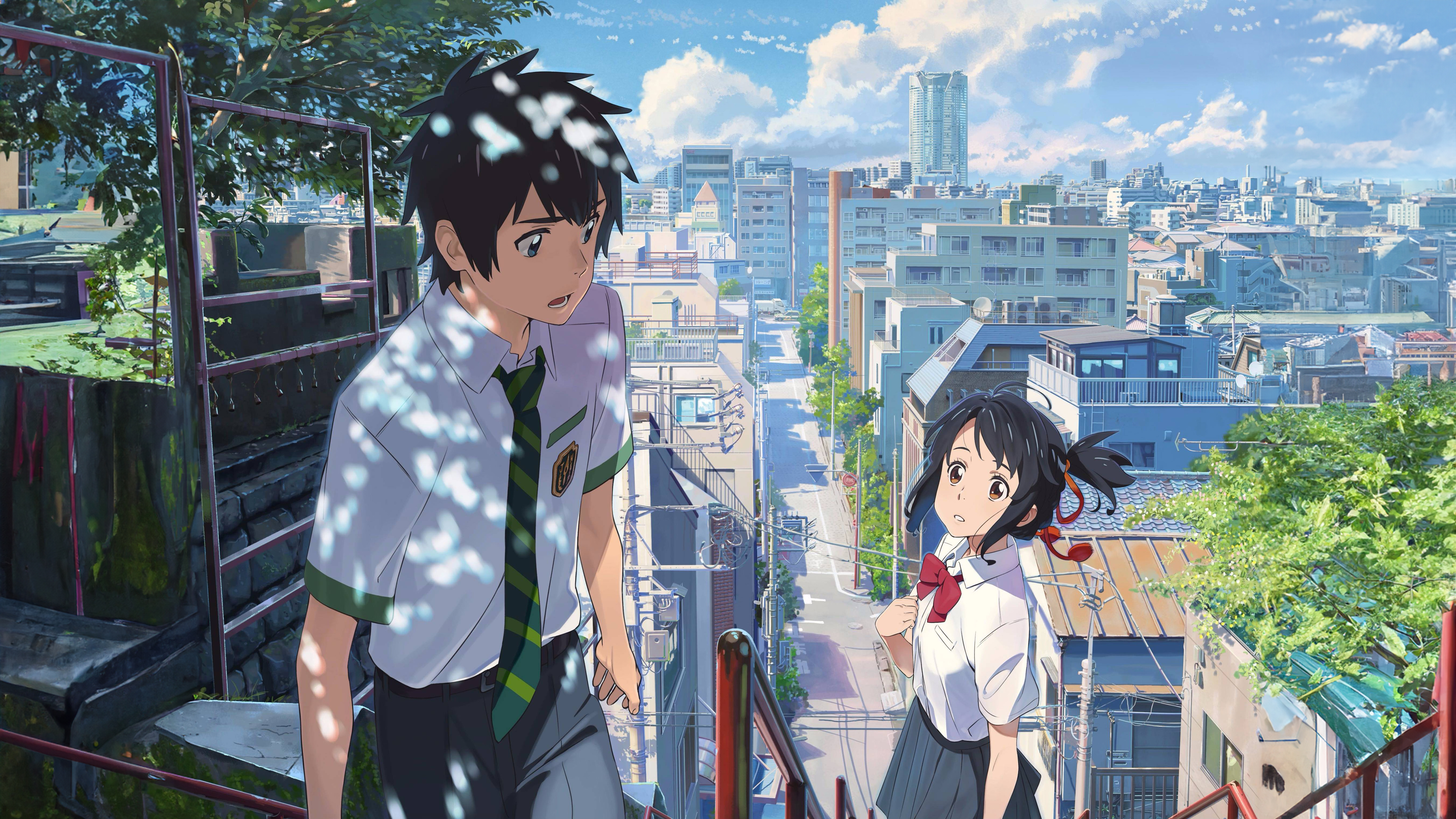 Kimi no Na wa, 5K, Mitsuha Miyamizu, Taki Tachibana, Your Name, Anime-Paar