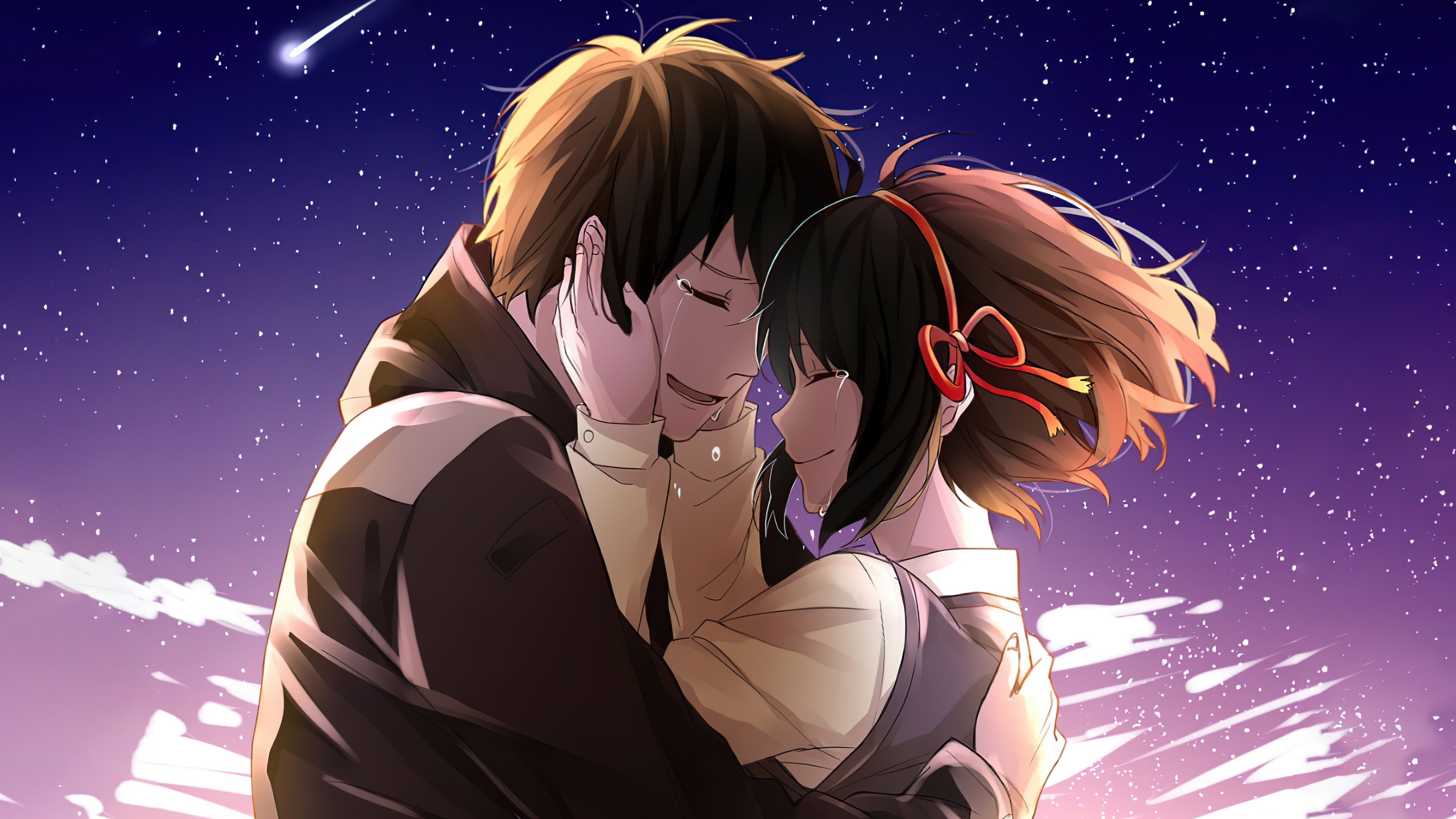 Kimi no Na wa, Anime-Paar, Mitsuha Miyamizu, Taki Tachibana, Your Name, 5K
