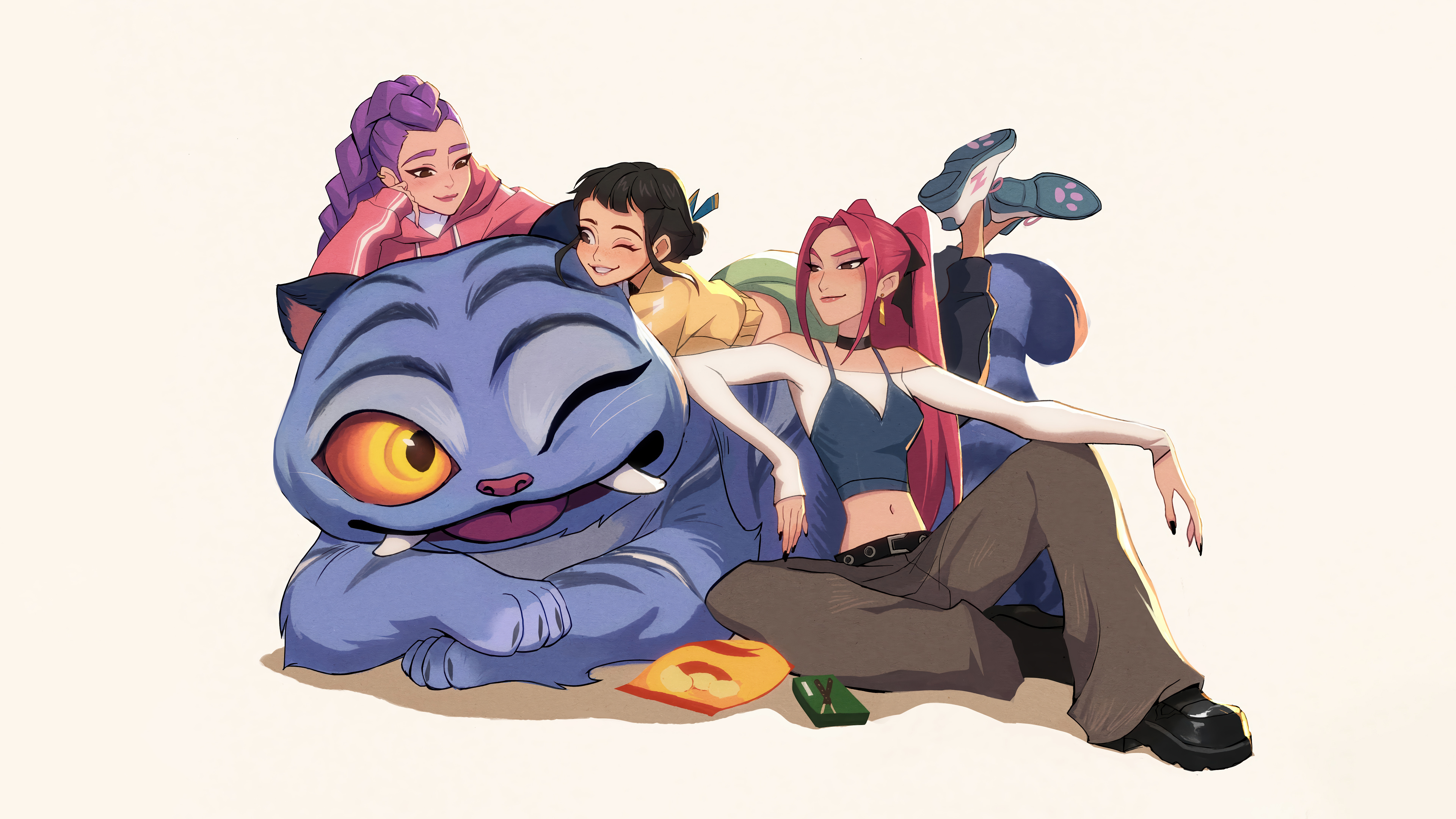 KPop Demon Hunters, Illustration, Rumi (Huntrix), Mira (Huntrix), Zoey (Huntrix)