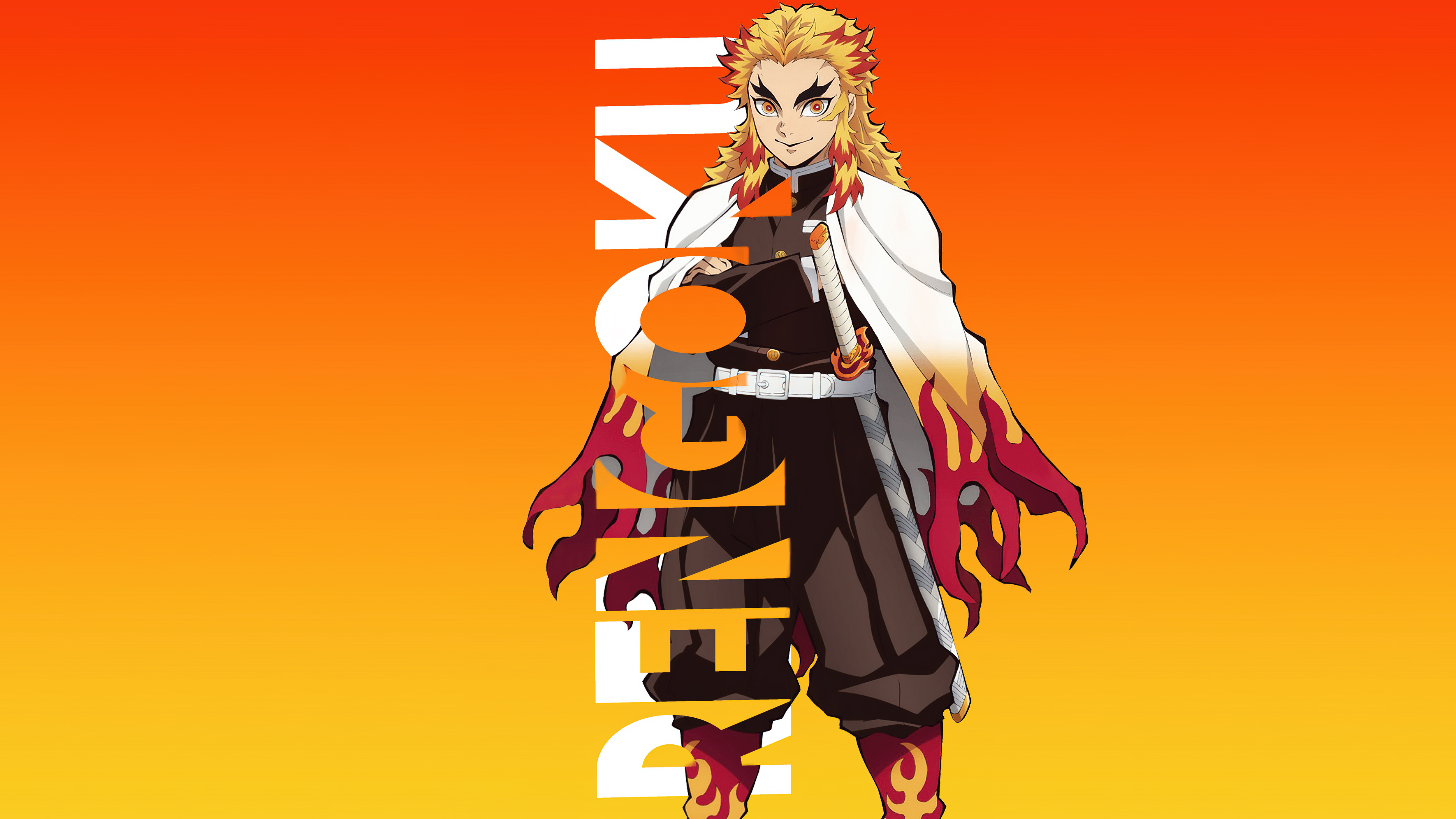 Kyojuro Rengoku, Oranger Hintergrund, Demon Slayer: Kimetsu no Yaiba
