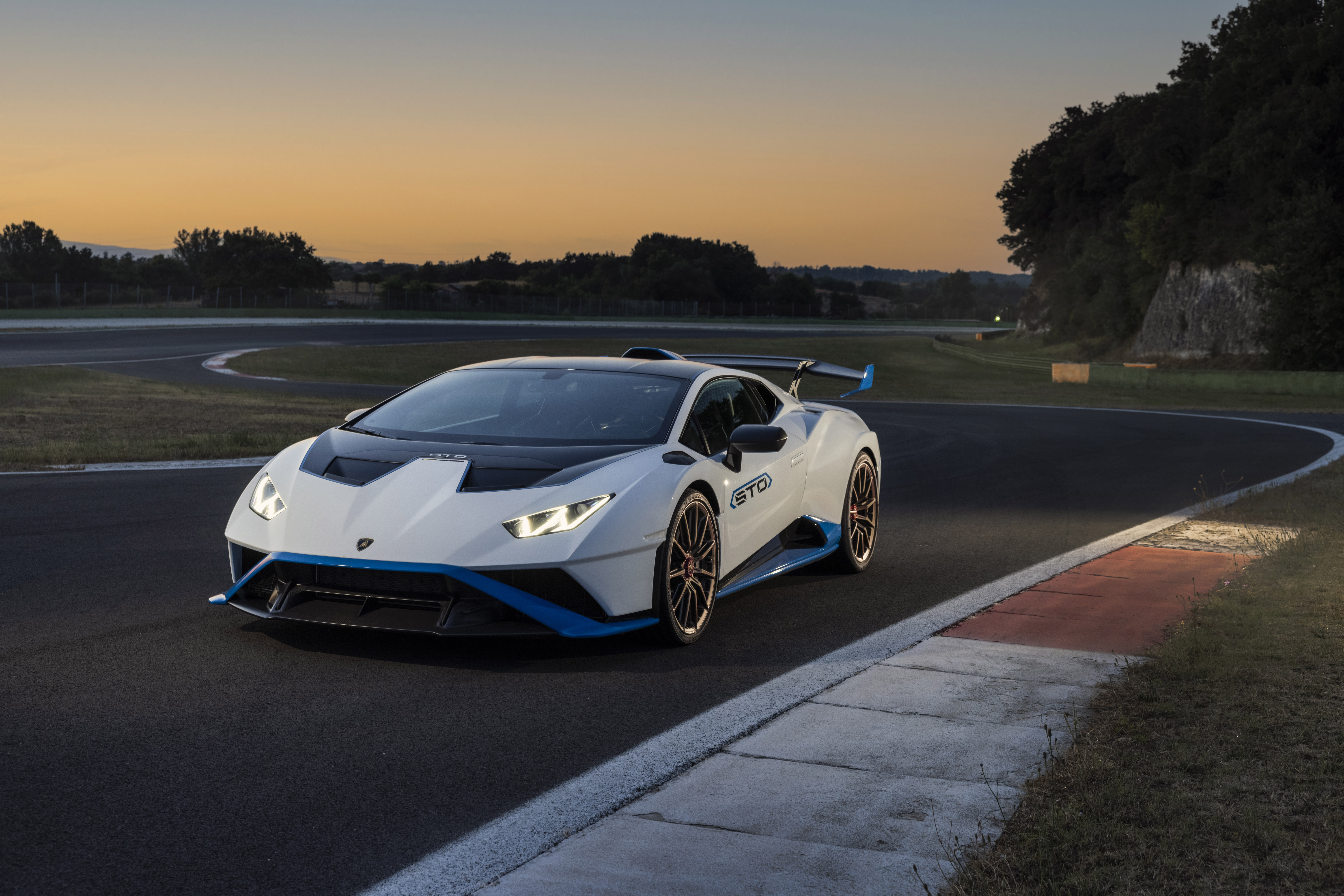 Lamborghini Huracán STO, Sonnenuntergang, Sportwagen, 2021, 5K