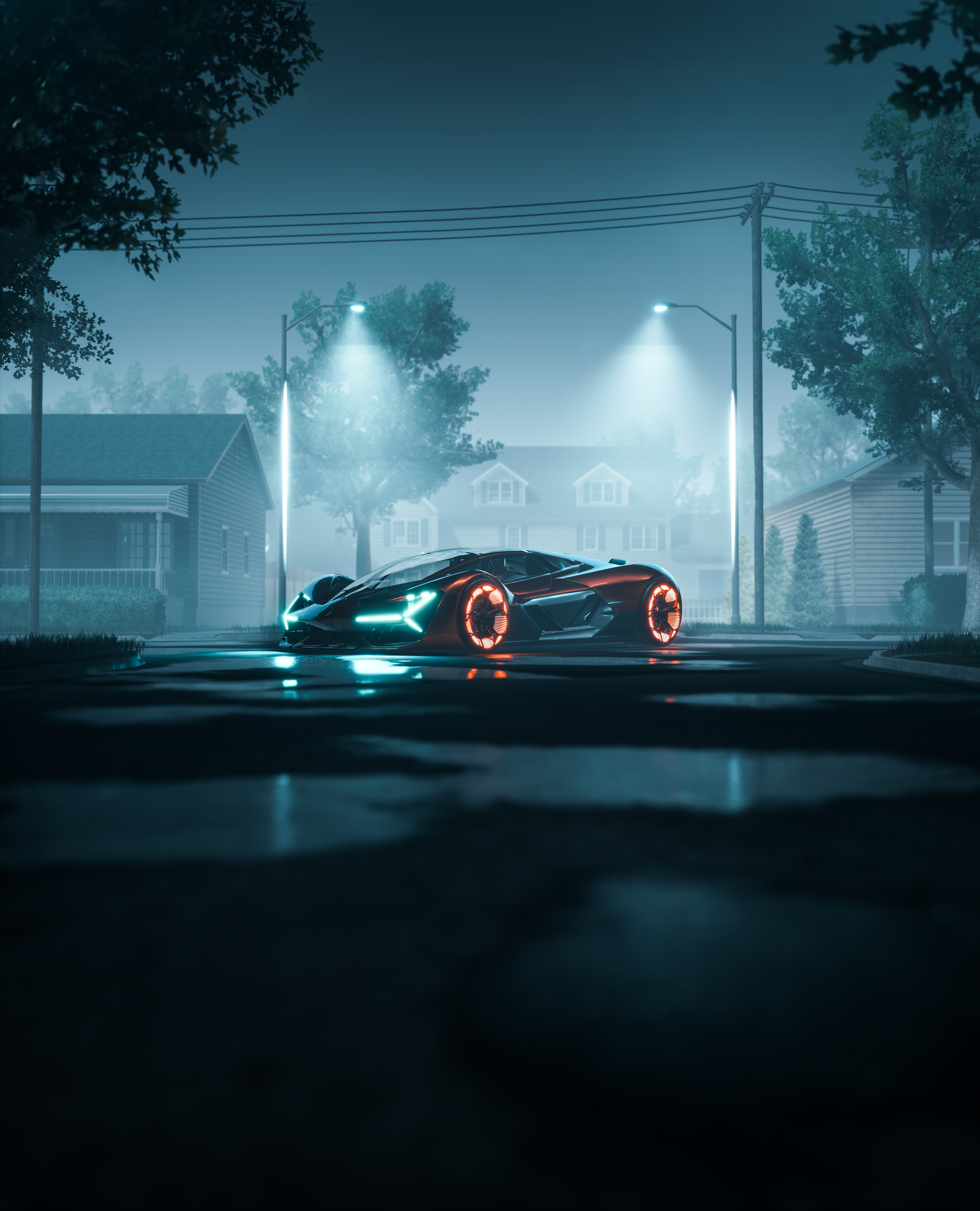 Lamborghini Terzo Millennio, Supersportwagen, Digitale Komposition, Konzeptautos, Hypercars