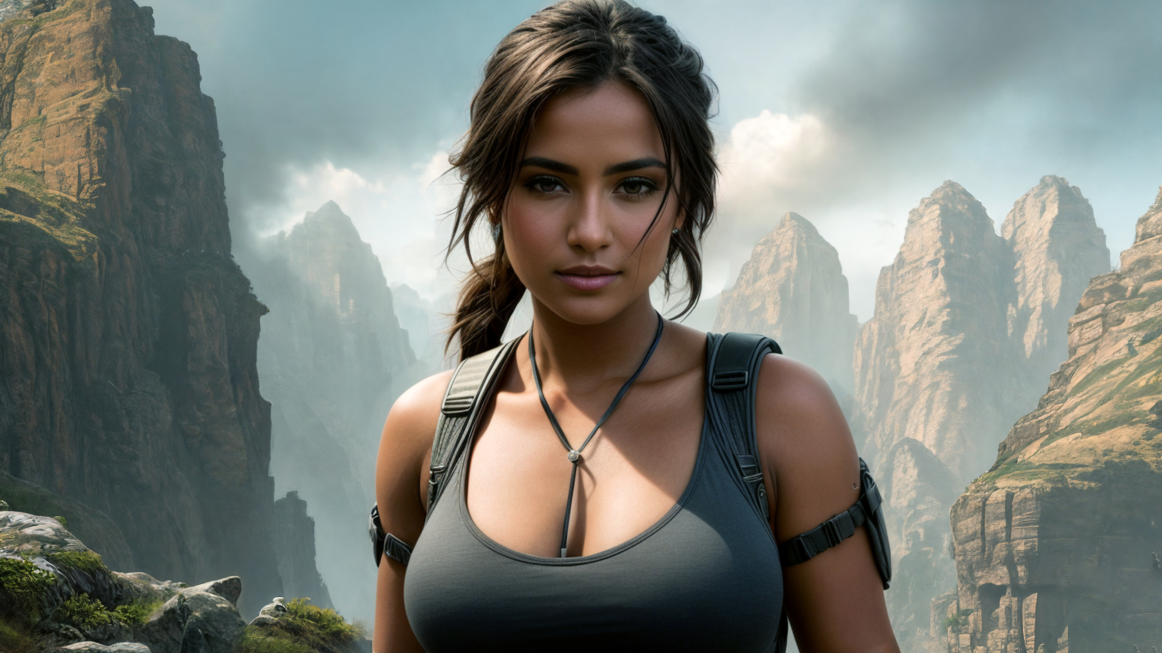 Lara Croft, KI-Kunst, Tomb Raider, Entdeckerin, Abenteuer, Stable Diffusion
