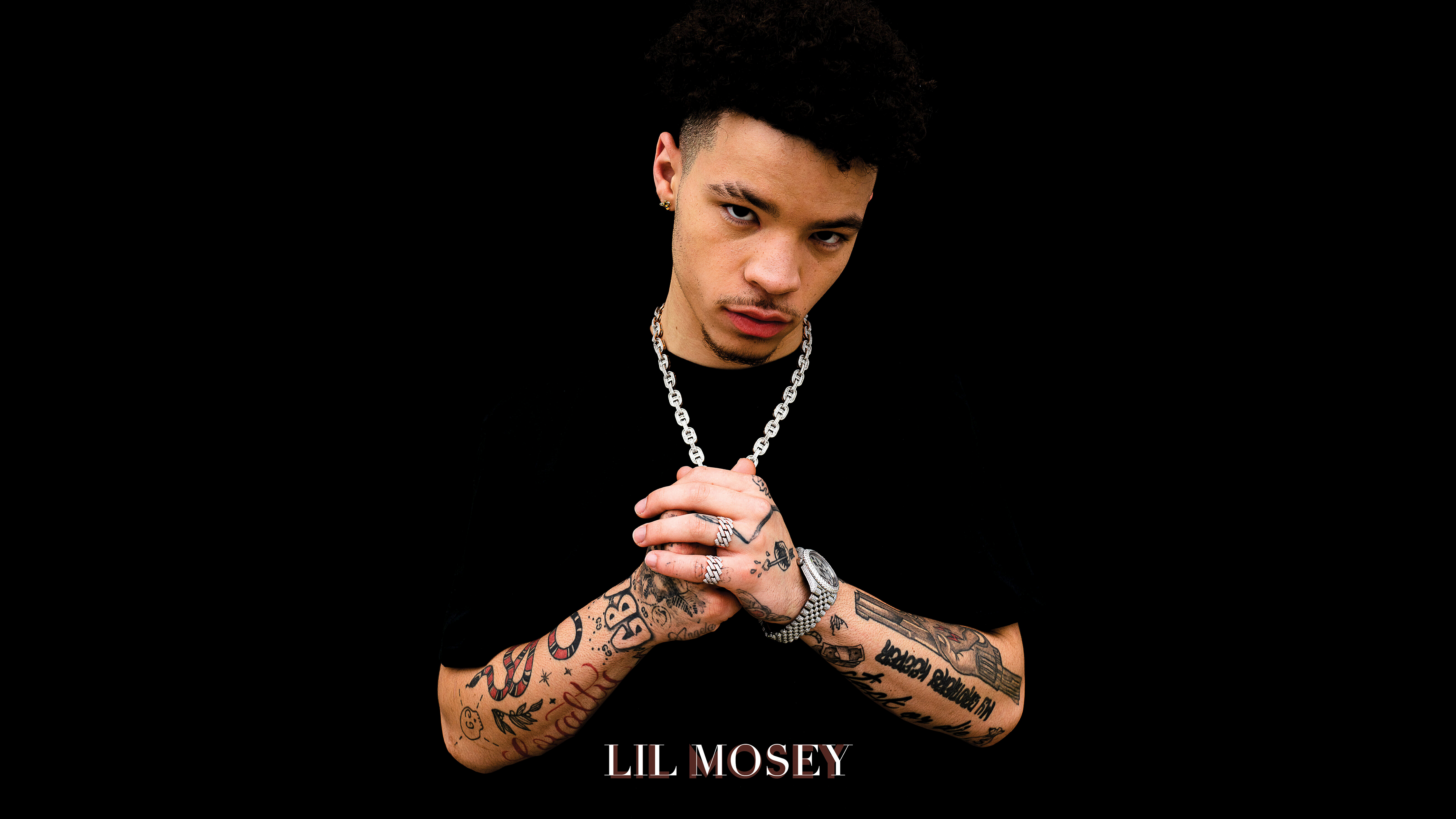 Lil Mosey, schwarzer Hintergrund, 5K, amerikanischer Rapper, AMOLED