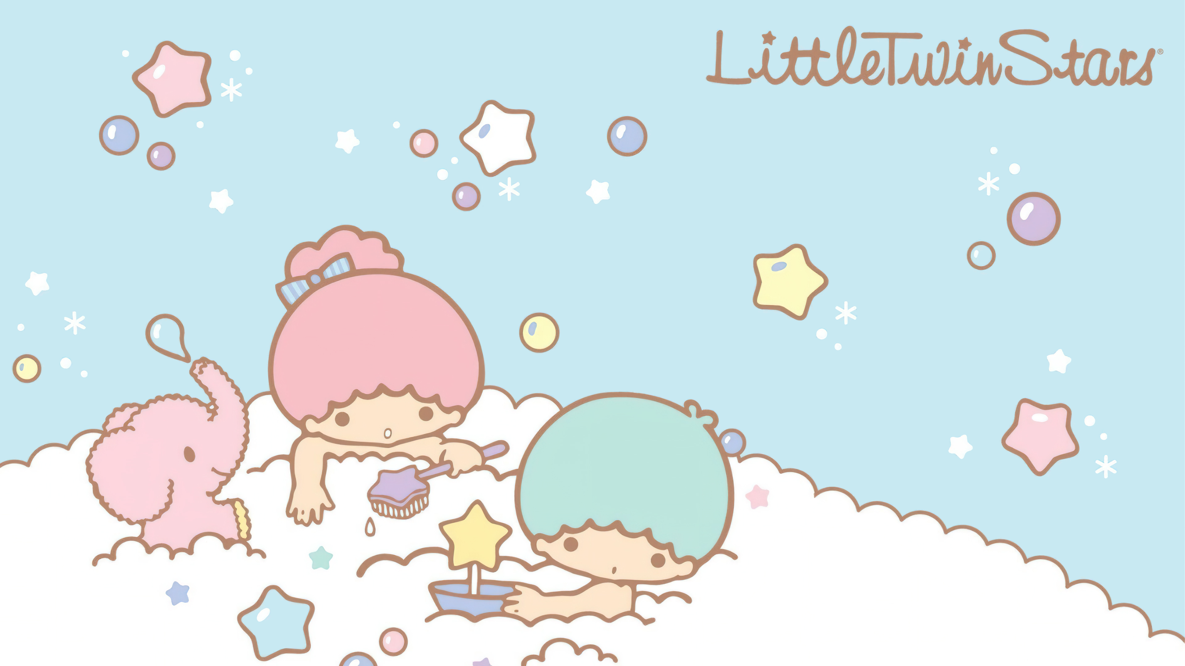 Little Twin Stars, Spielend, Pastell, Ästhetisch, Kiki and Lala, Cartoon, Sanrio