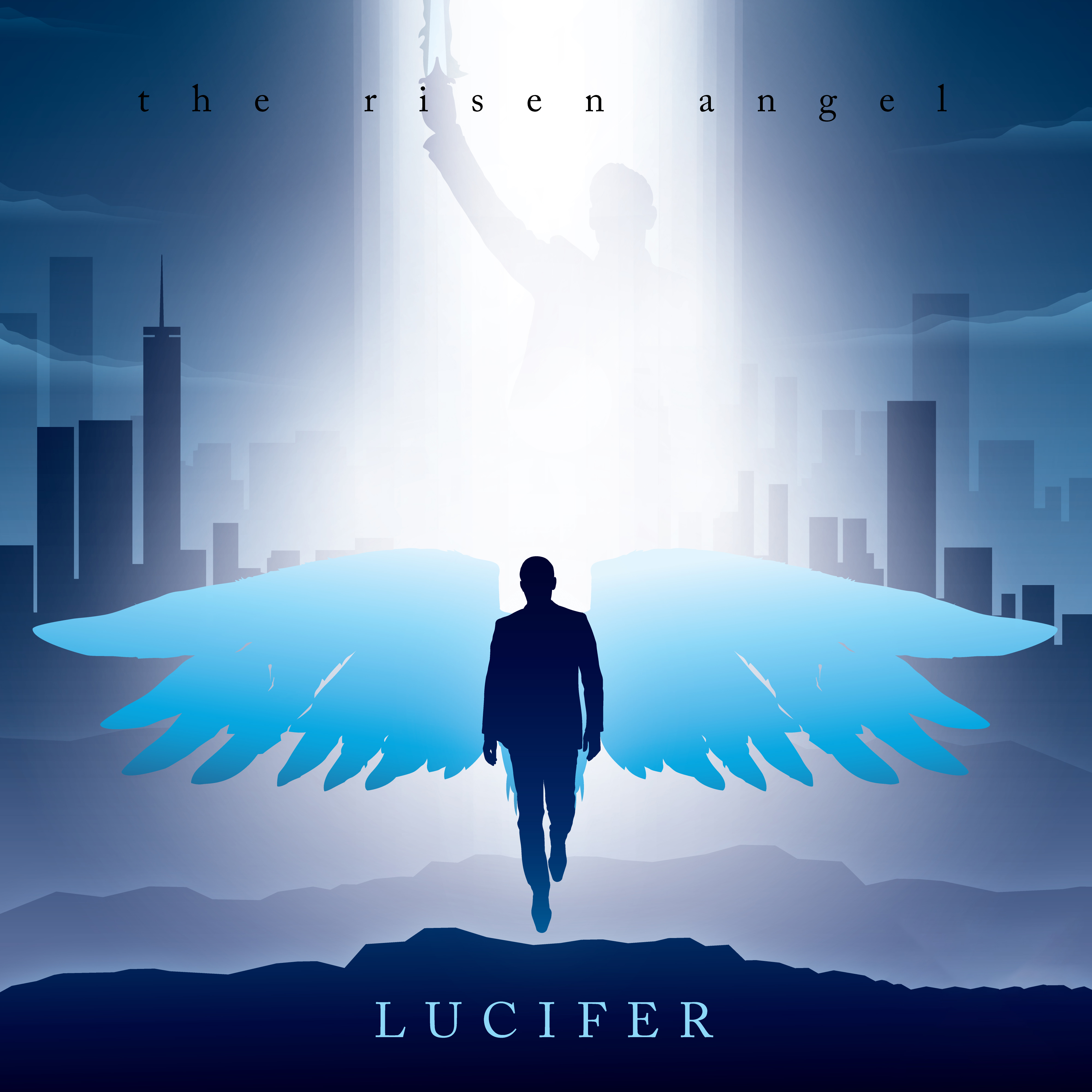 Lucifer Morningstar, Engel, Minimalistische Kunst, Blaue Ästhetik