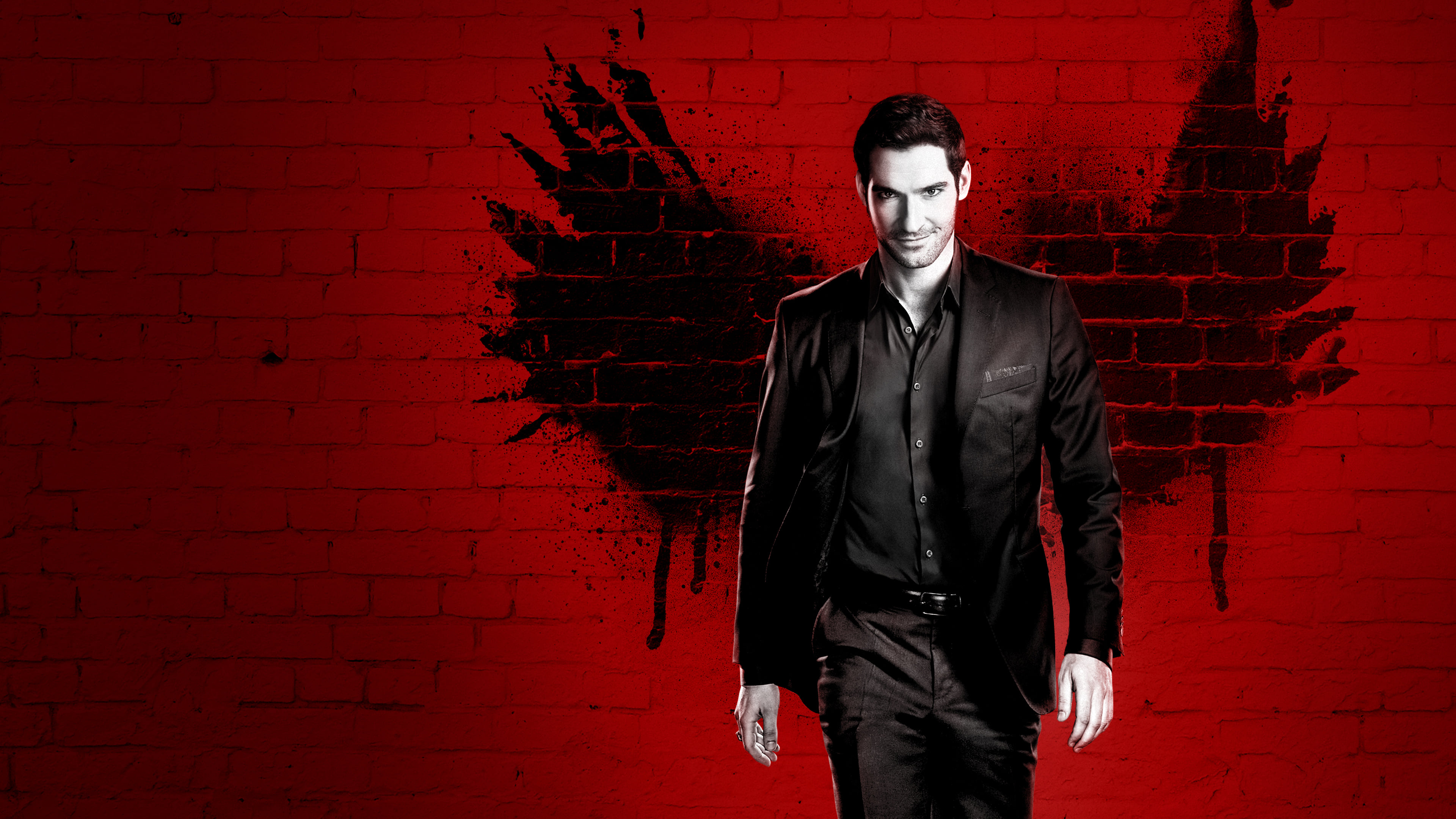 Lucifer Morningstar, Tom Ellis, Fernsehserie, Lucifer, Roter Hintergrund