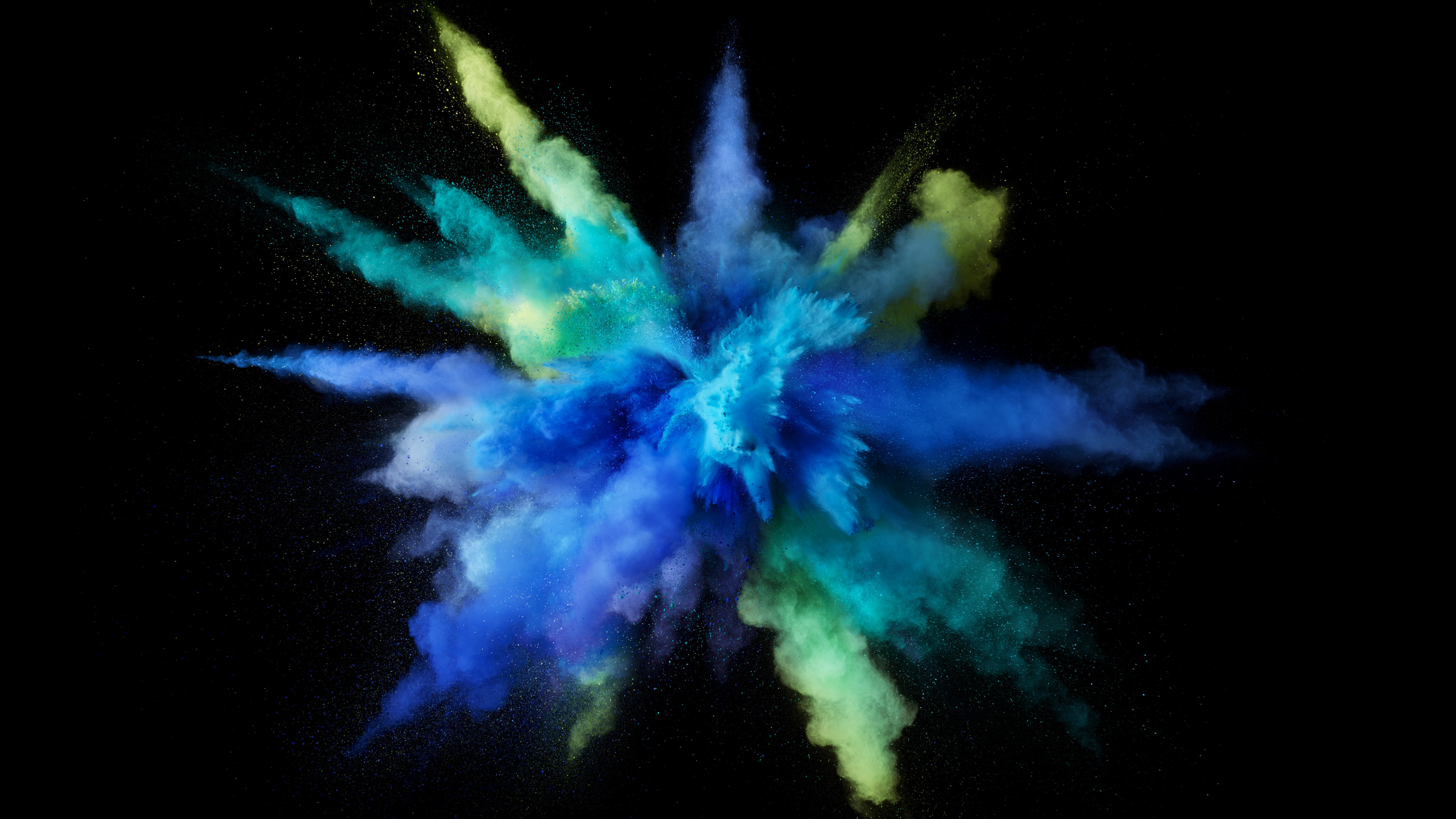 macOS Sierra, Spritzer, Color Burst, Blau, Schwarzer Hintergrund, Stock, 5K