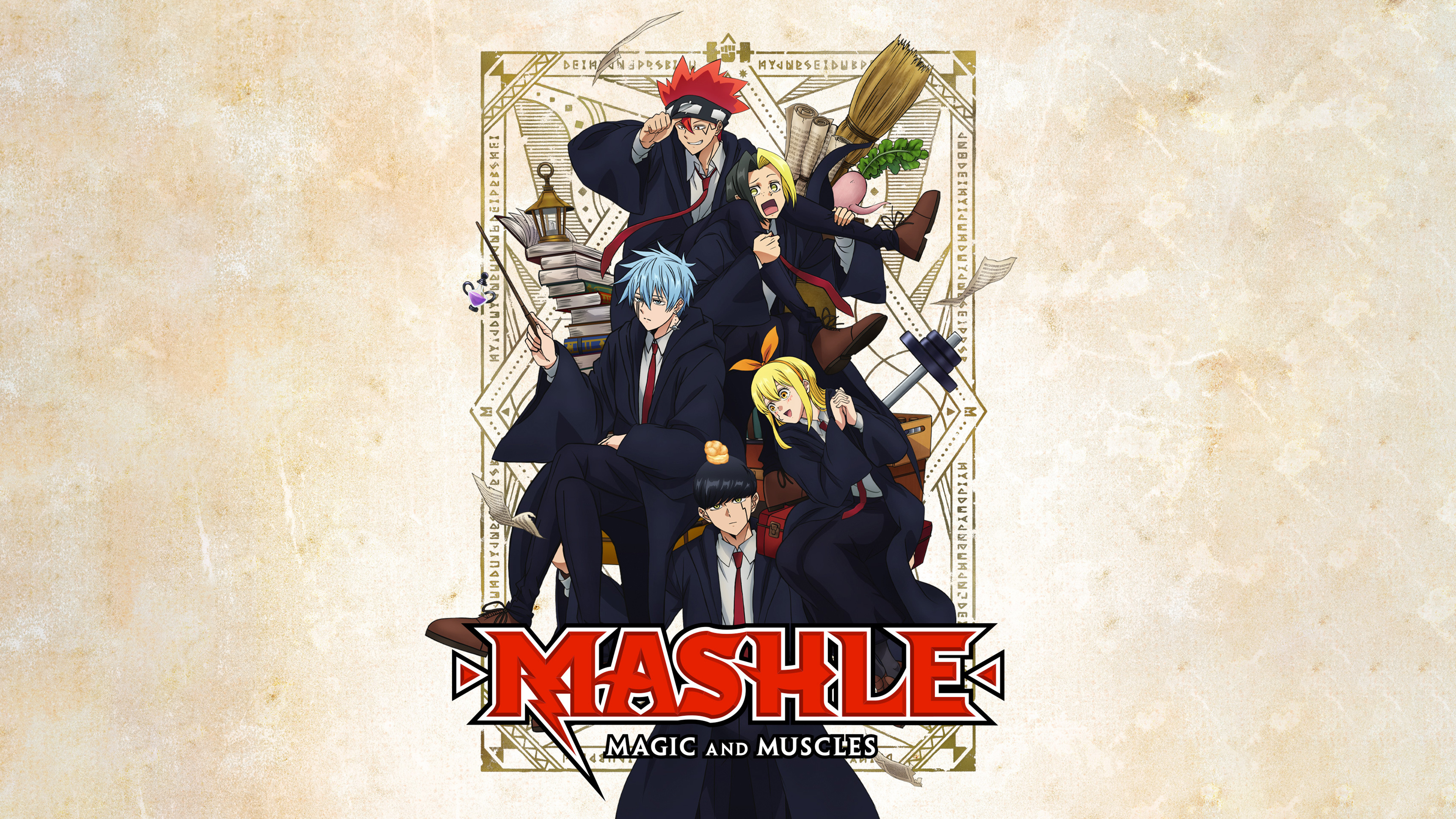 Mashle: Magic and Muscles, Anime-Serie, Dot Barrett, Finn Ames, Lance Crown, Mash Burnedead