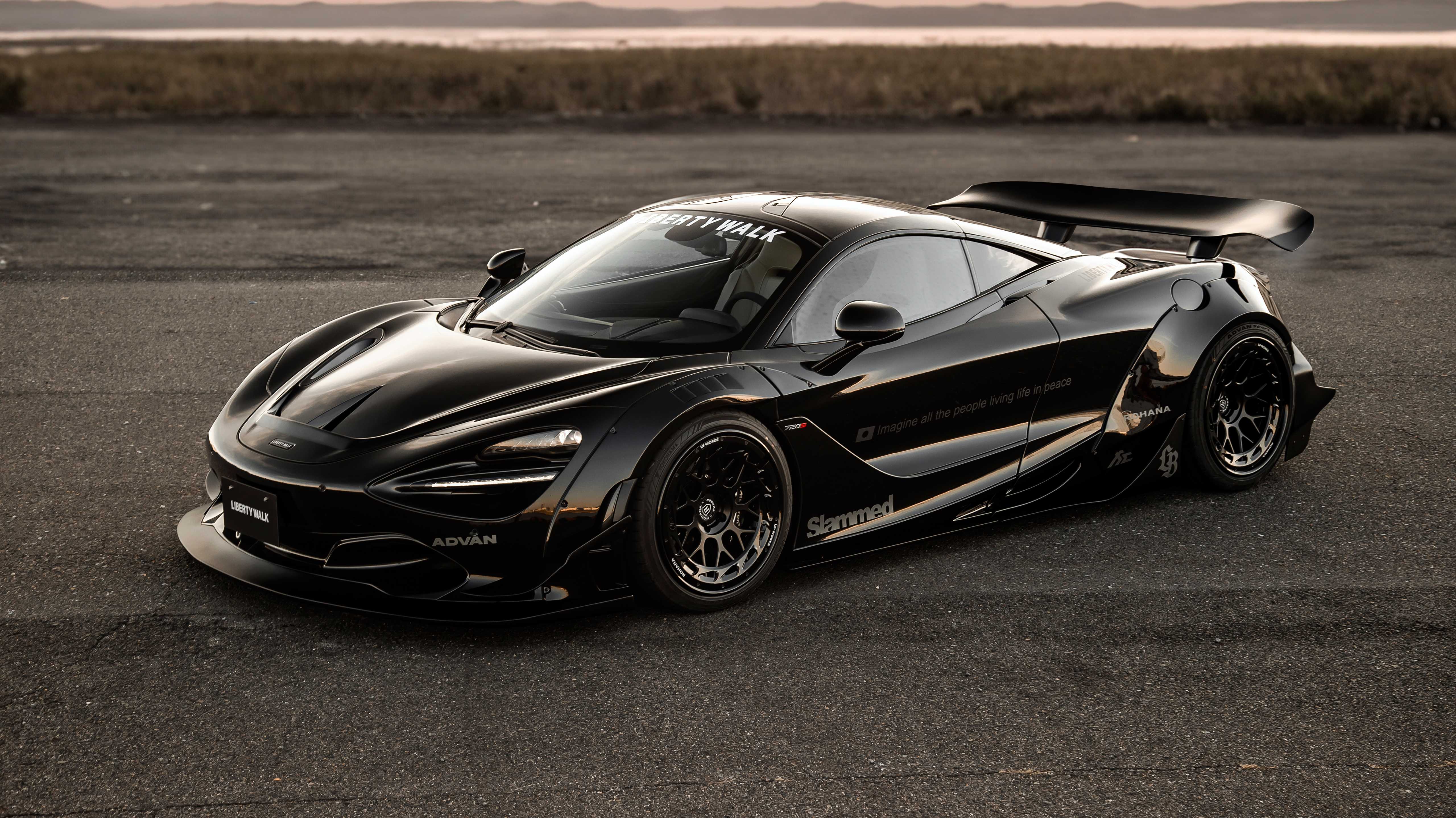 McLaren 720S, schwarze Autos, 5K