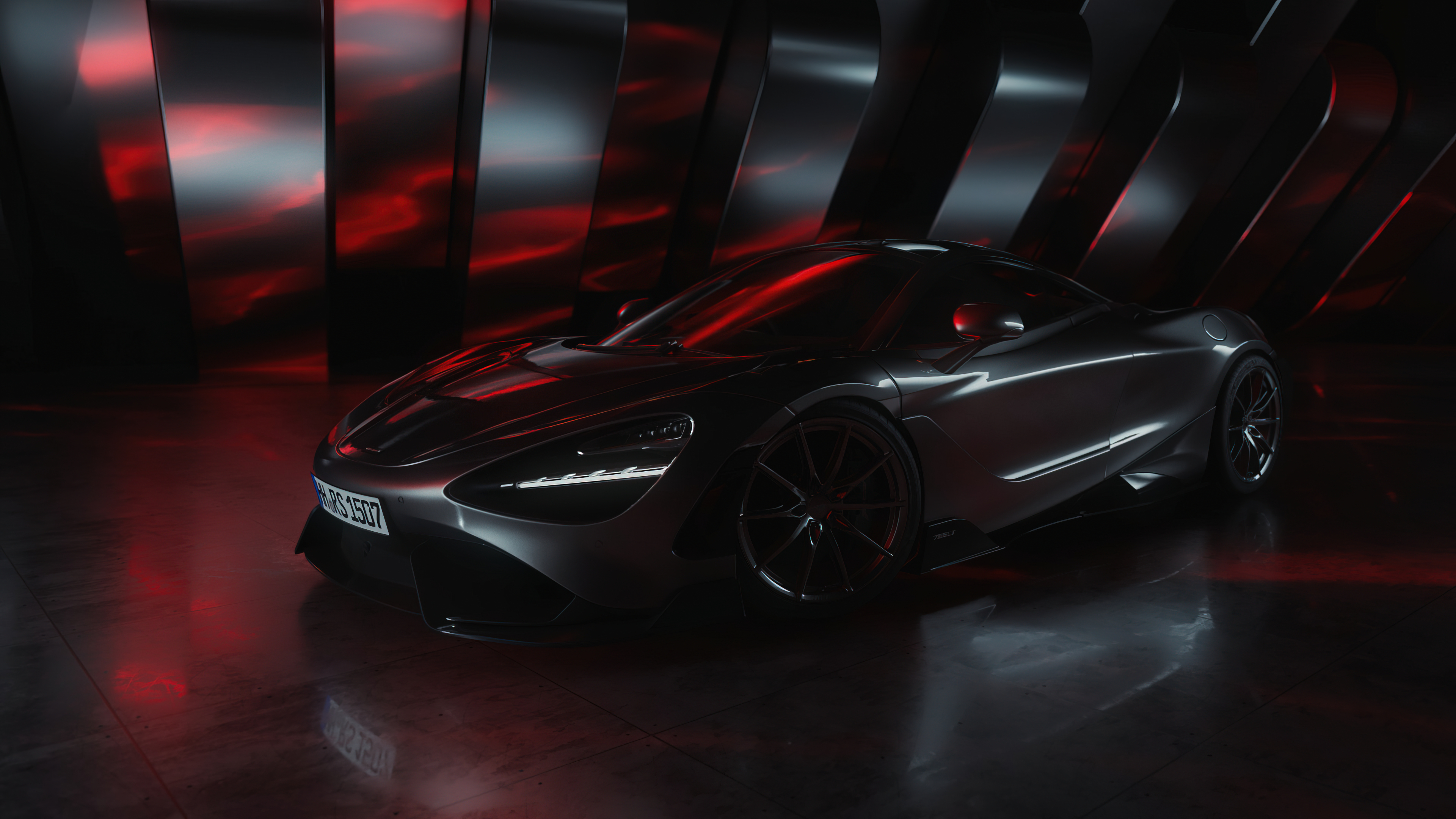 McLaren 765LT, CGI, dunkle Ästhetik