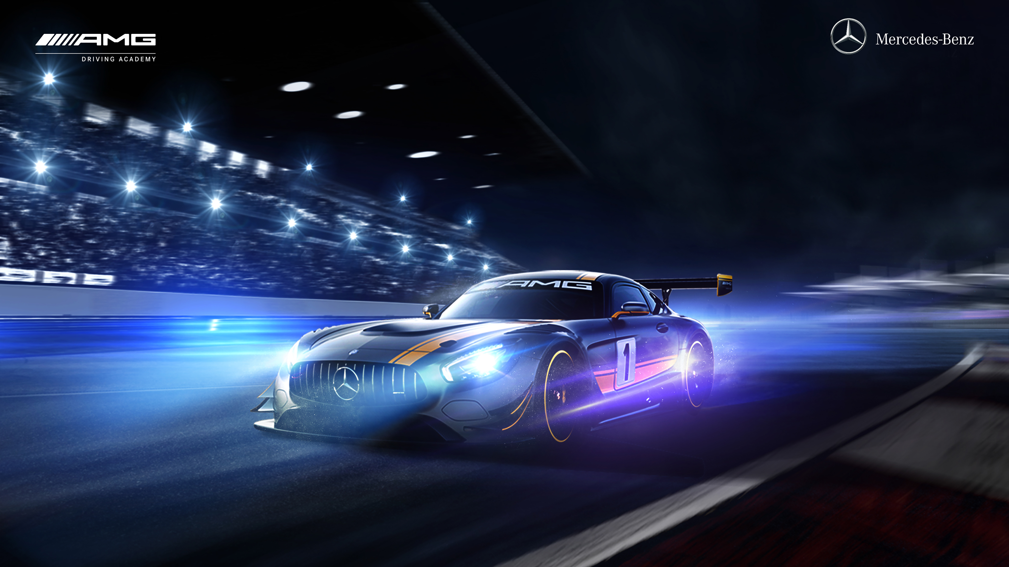 Mercedes-AMG GT R, Nacht, Rennstrecke, Mercedes-AMG