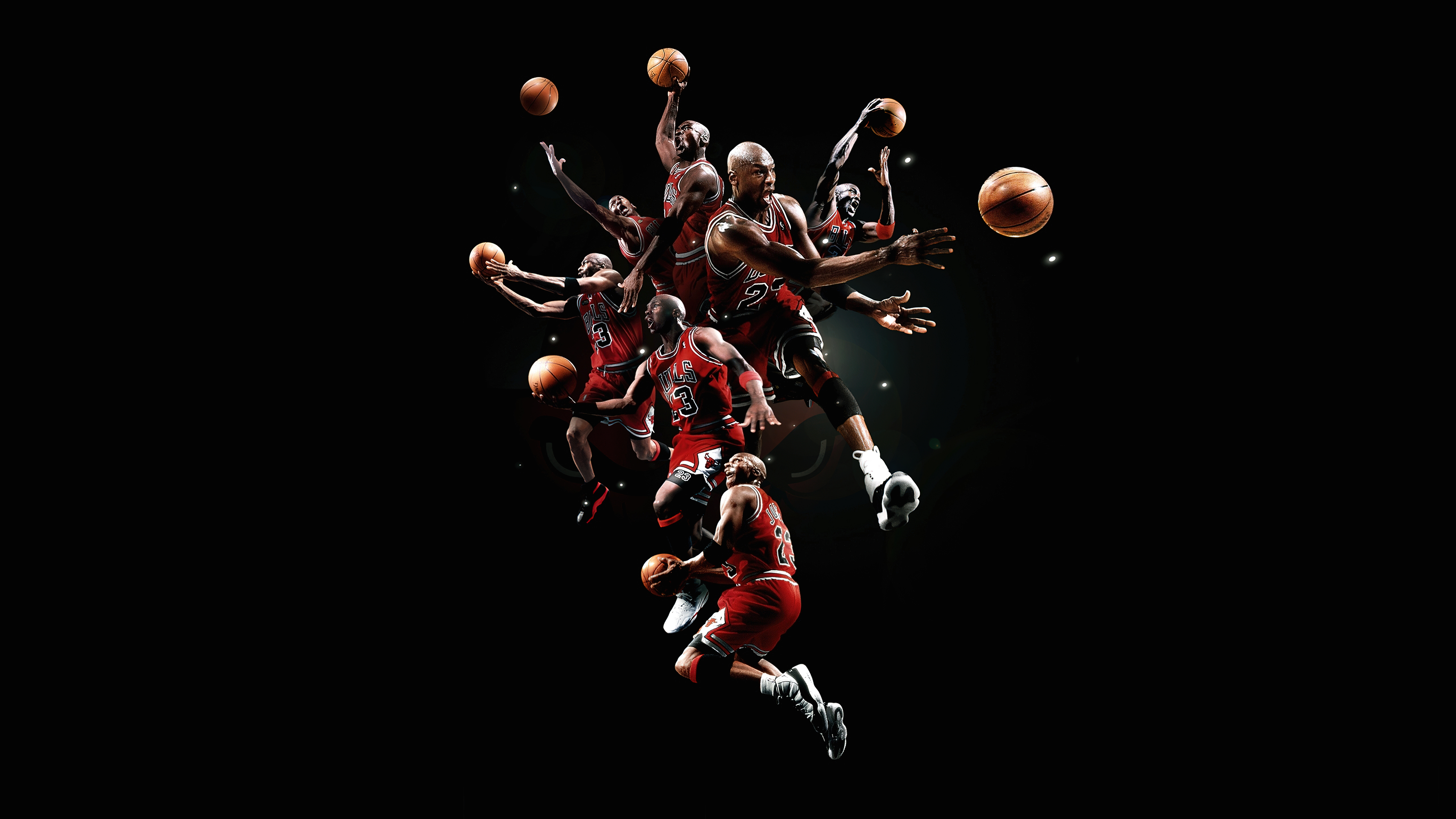 Michael Jordan, Schwarzer Hintergrund, Basketballspieler, Chicago Bulls, 5K