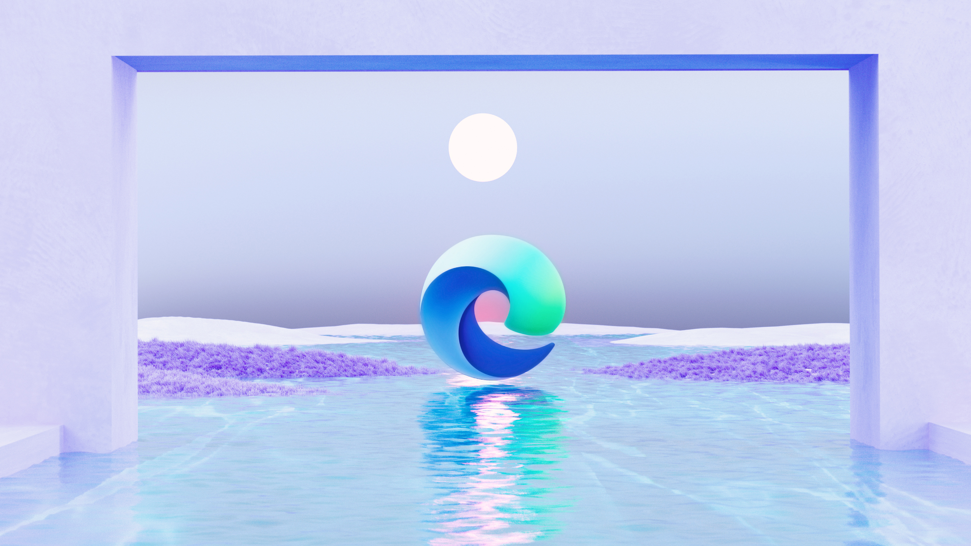 Microsoft Edge, Mond, Landschaft, Surreal