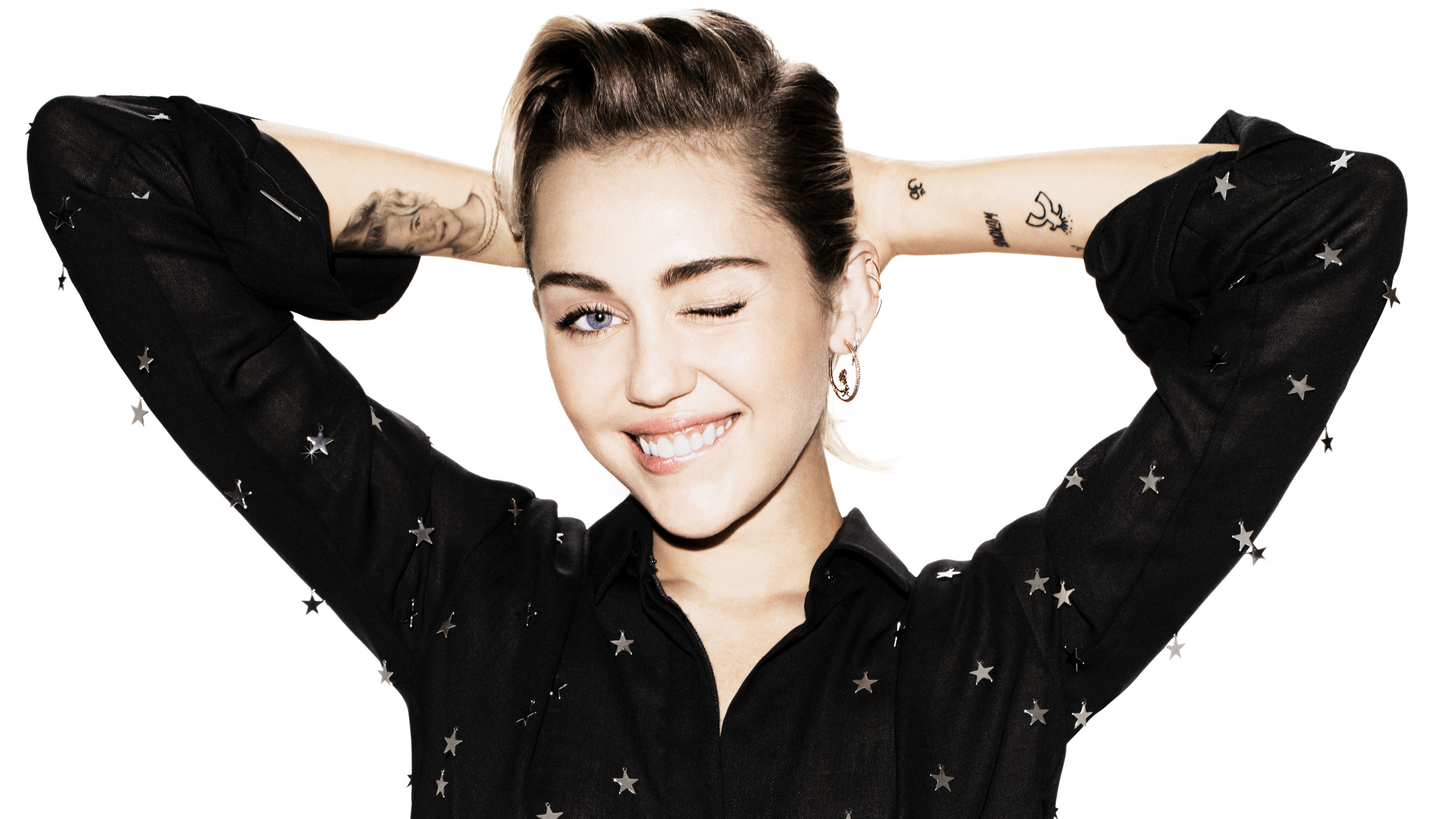 Miley Cyrus, 5K, Amerikanische Sängerin, Weißer Hintergrund