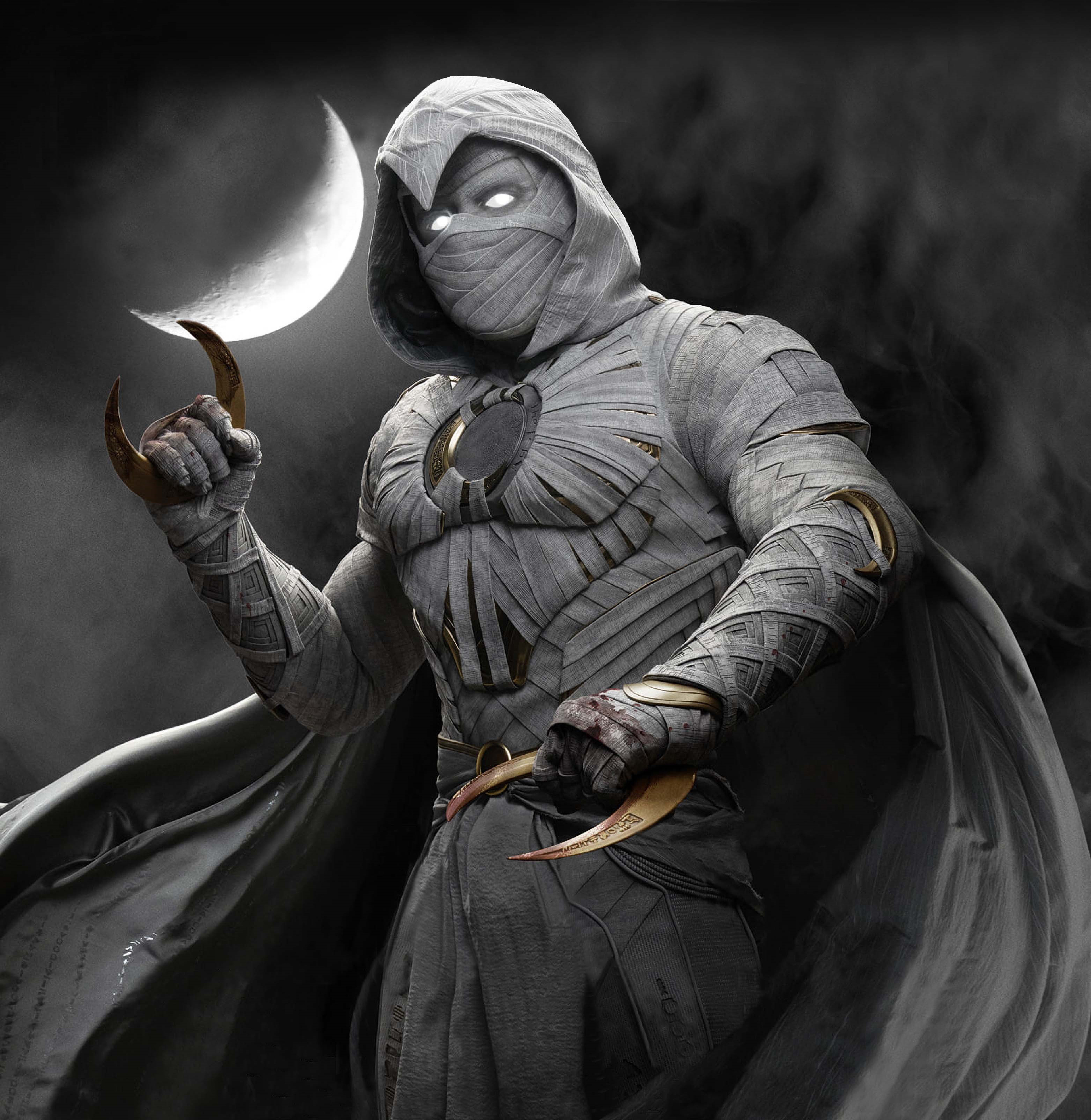 Moon Knight, monochrom, Marvel Comics, Fernsehserie, Marvel-Superhelden, Serie von 2022, Schwarz-Weiß