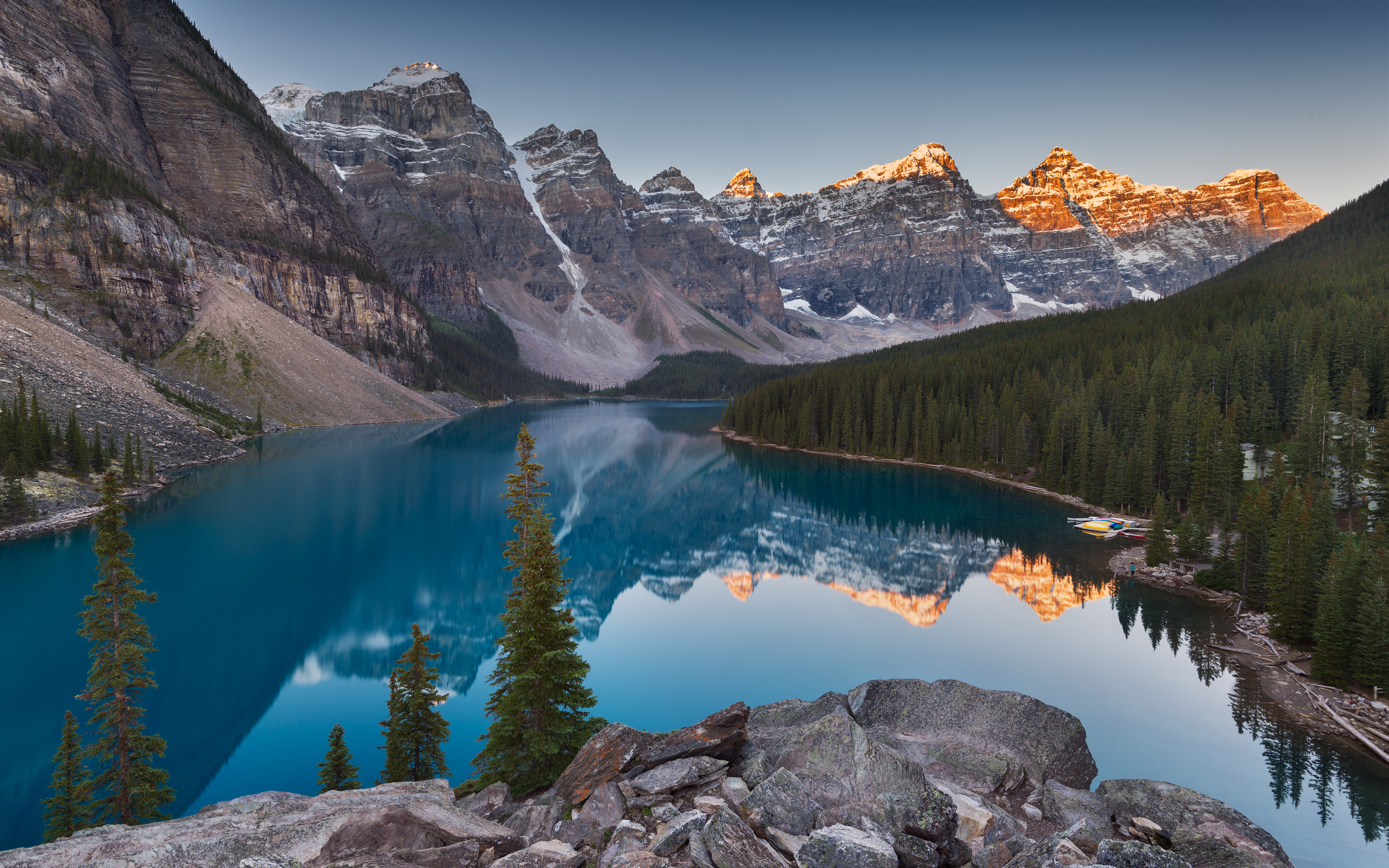 Moraine Lake, Landschaft, Sonnenaufgang, Berge