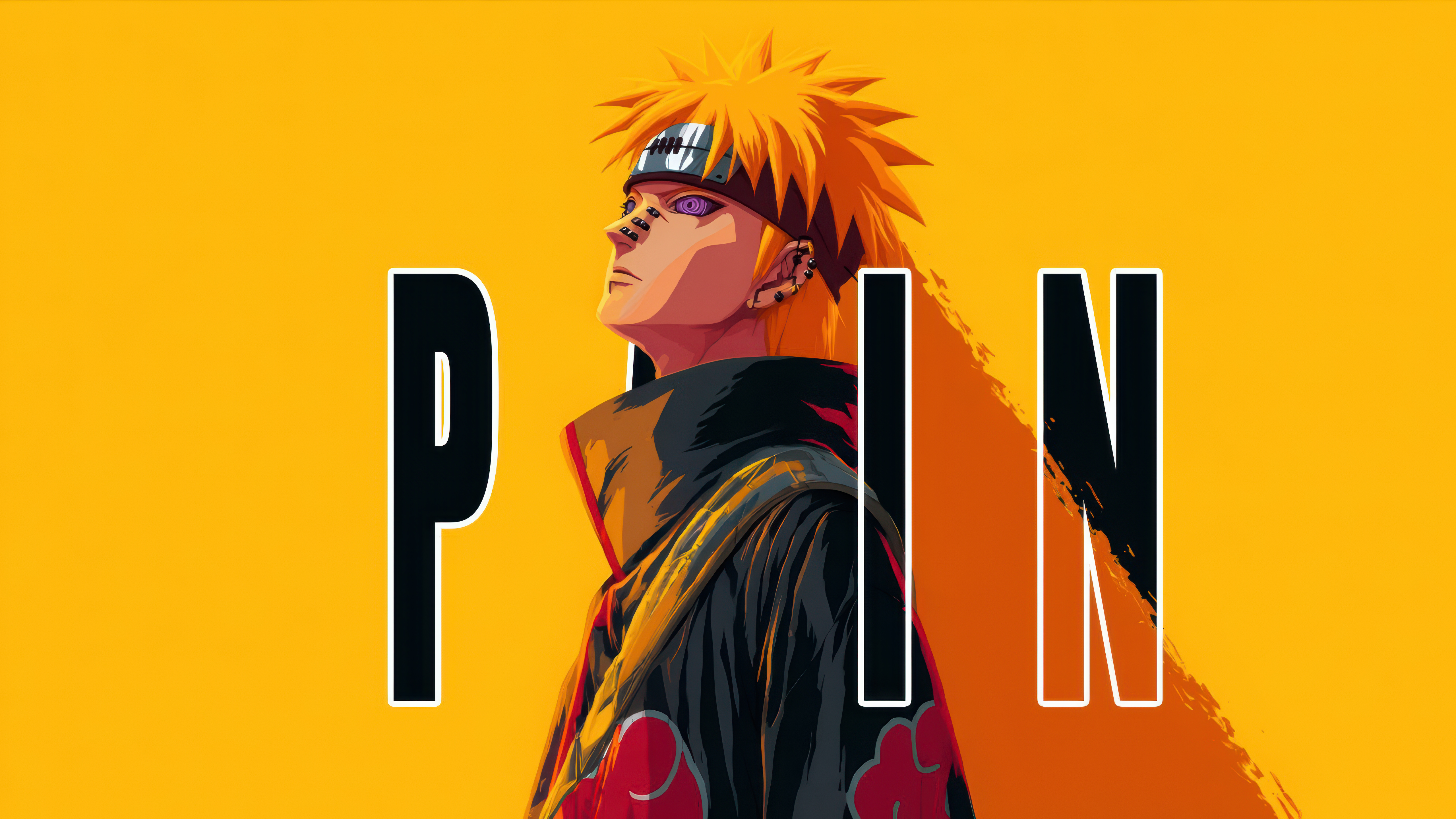 Naruto, Pain (Nagato), 5K, Gelber Hintergrund