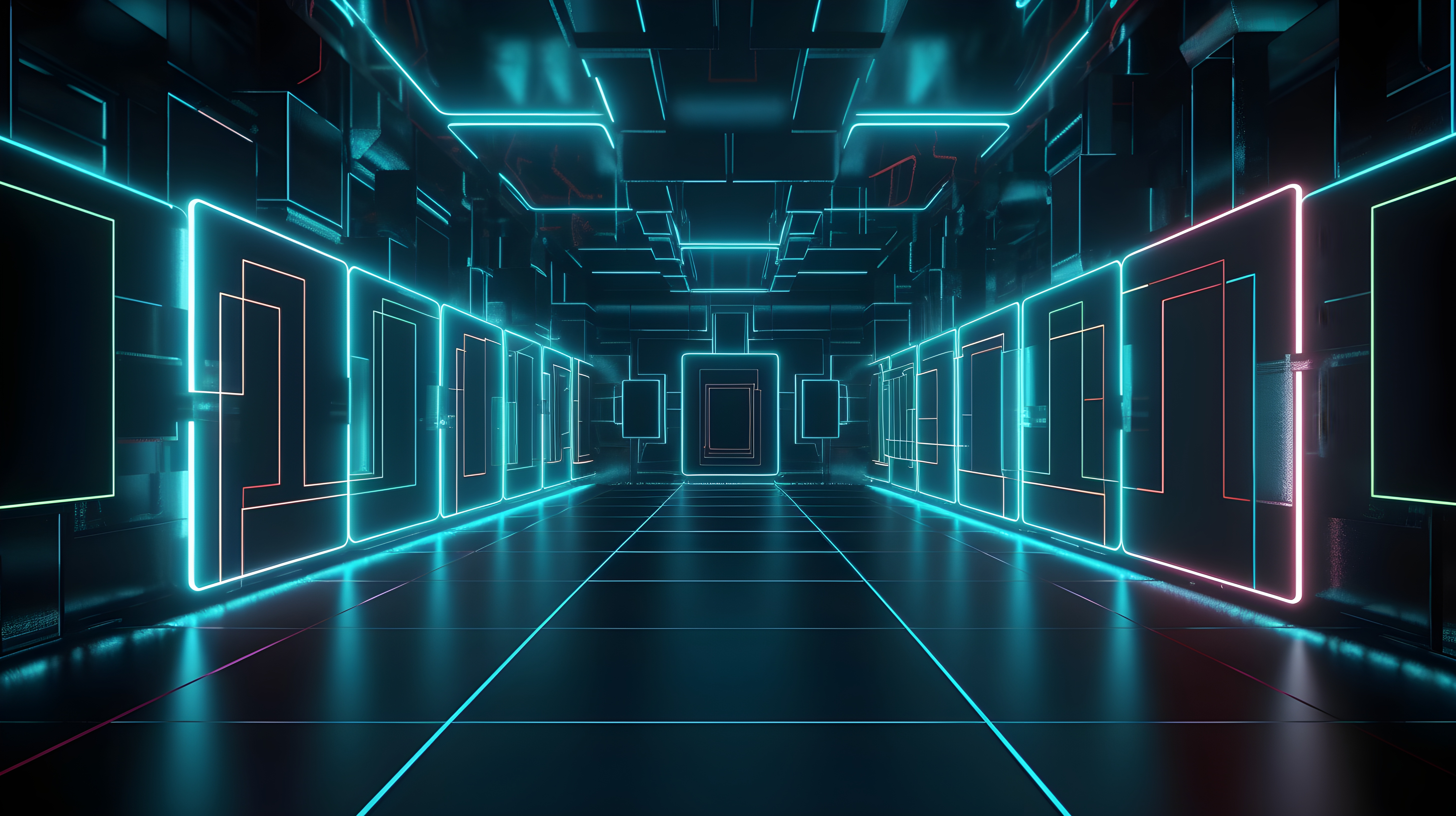 Neonlichter, Digitale Kunst, Futuristisch, 5K