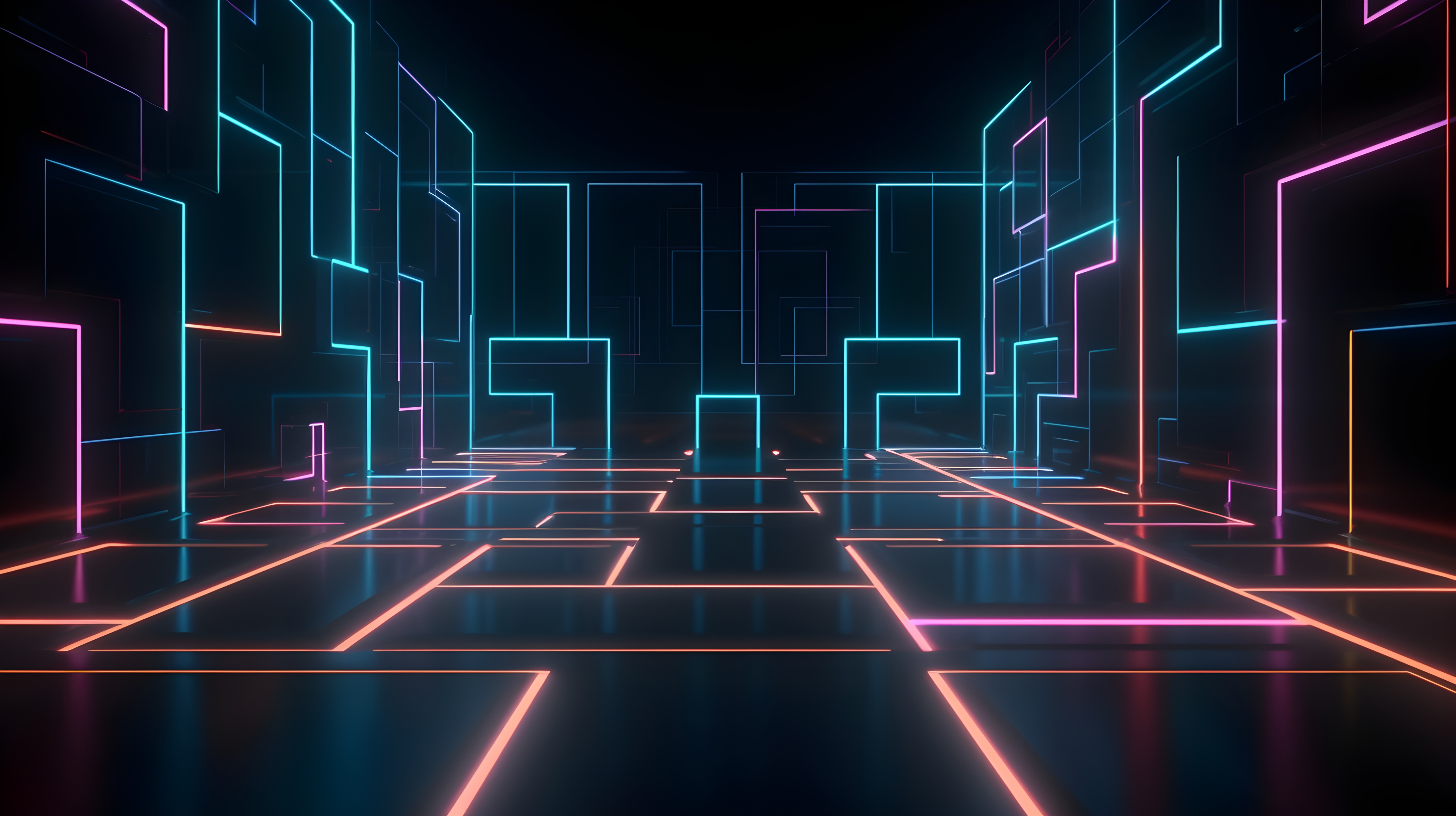 Neonlichter, Wand, Futuristisch, 5K