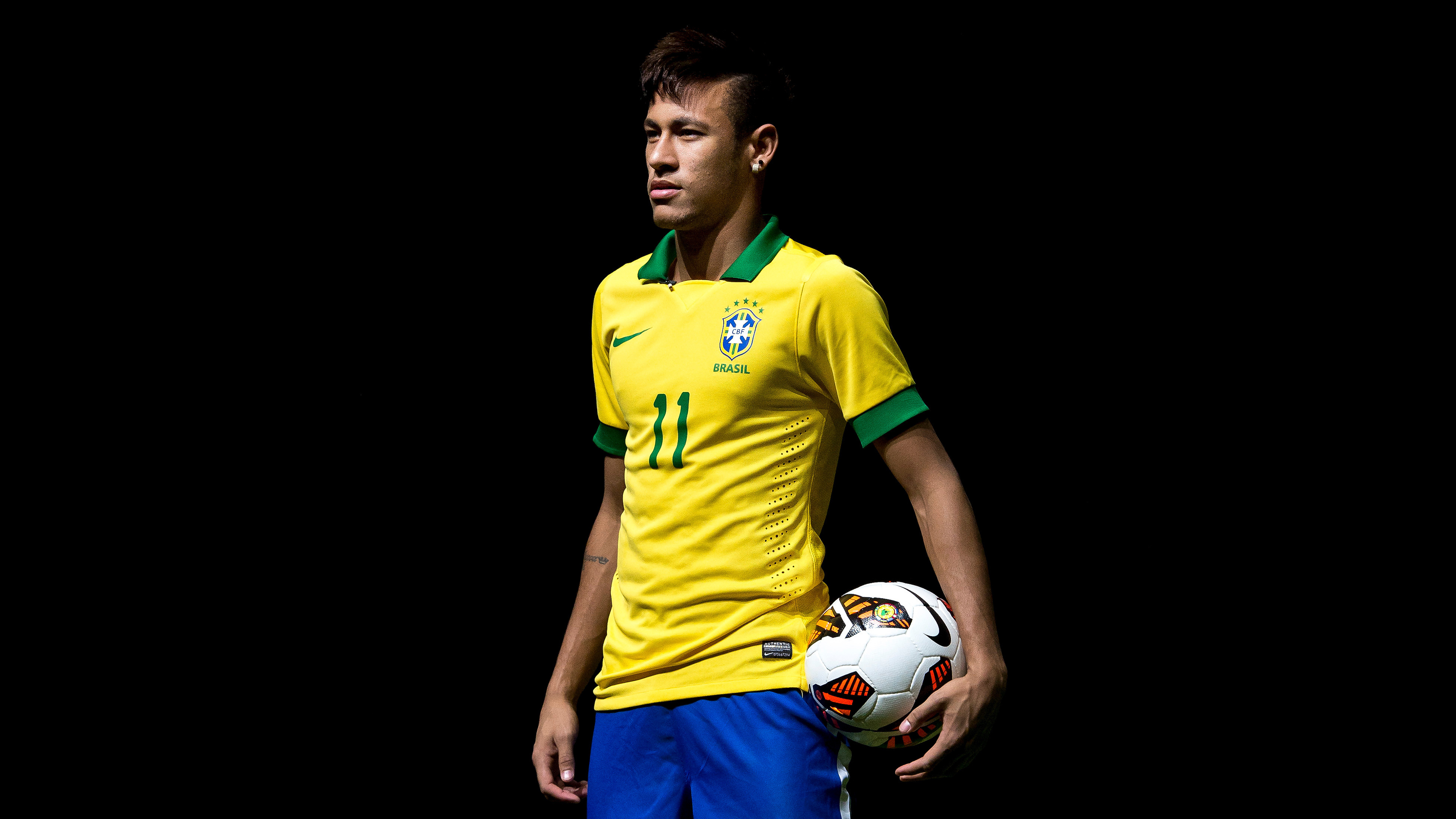 Neymar Jr, schwarzer Hintergrund, brasilianischer Fußballspieler, AMOLED