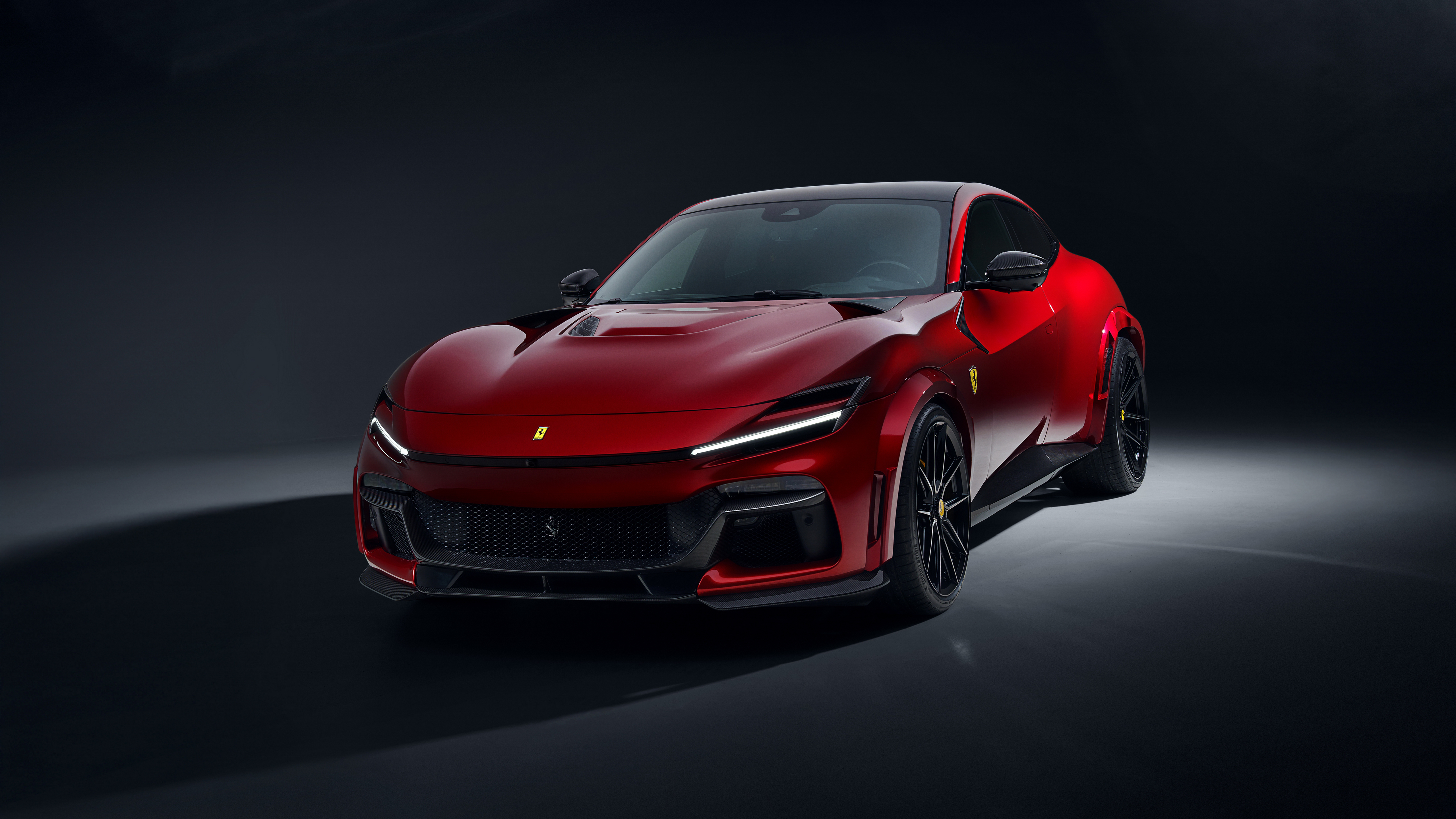 Novitec, Ferrari Purosangue, 2025, 5K, Rote Autos, Dunkler Hintergrund