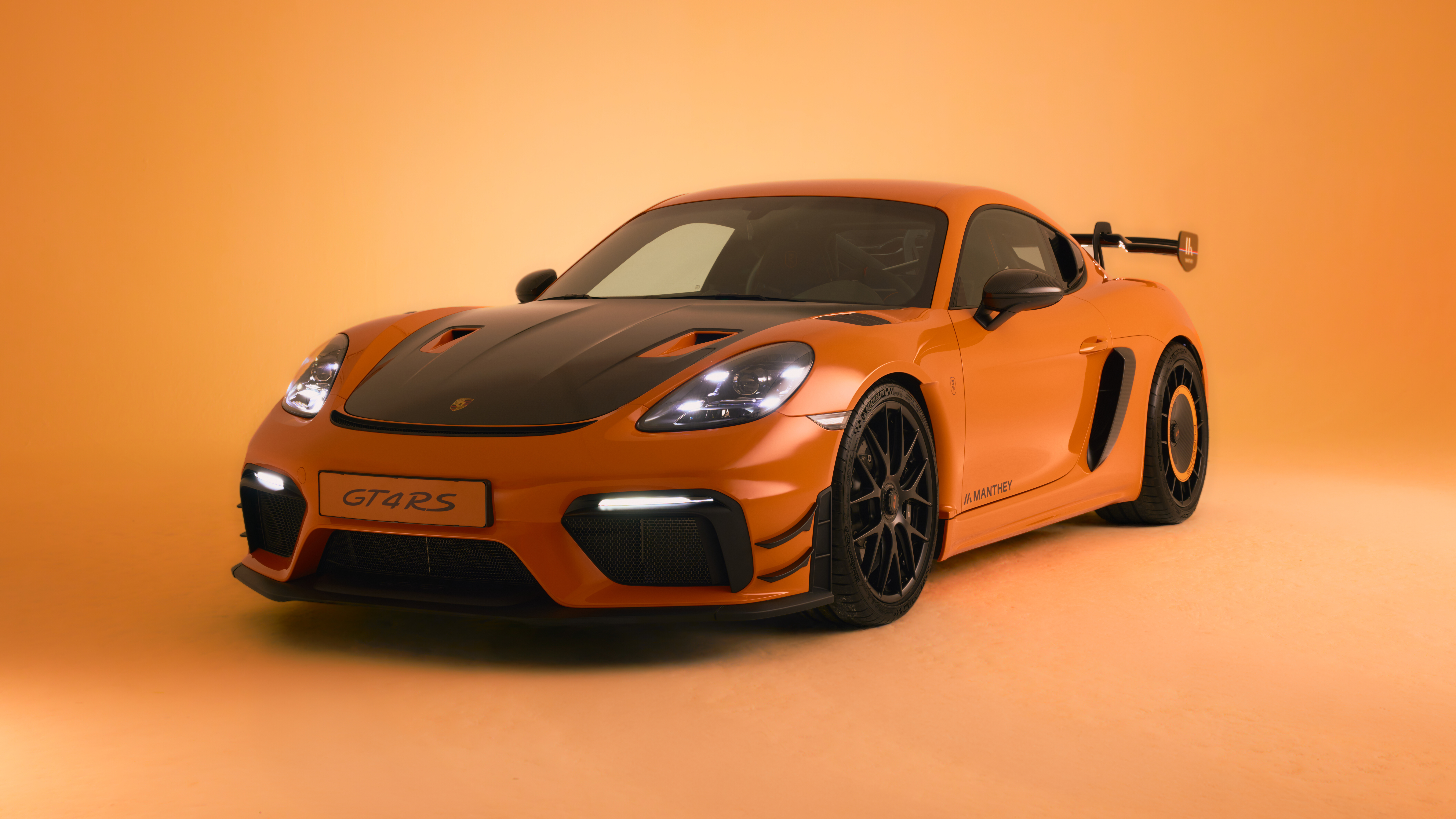 Porsche 718 Cayman GT4 RS Manthey Kit The Tulip, 2025, 5K, 8K, Porsche 718 Cayman GT4 RS, Orange Ästhetik