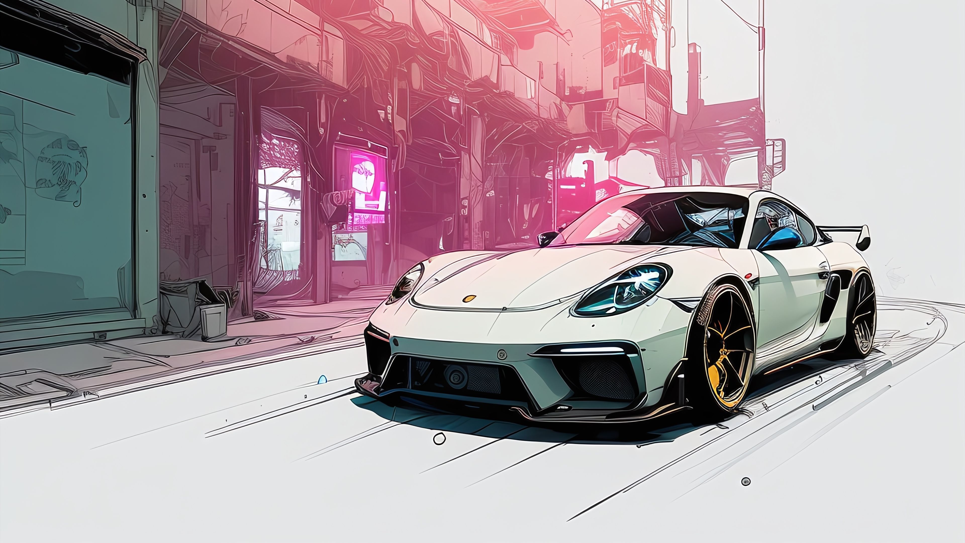 Porsche 718 Cayman, Inkpunk, Porsche-Kunst