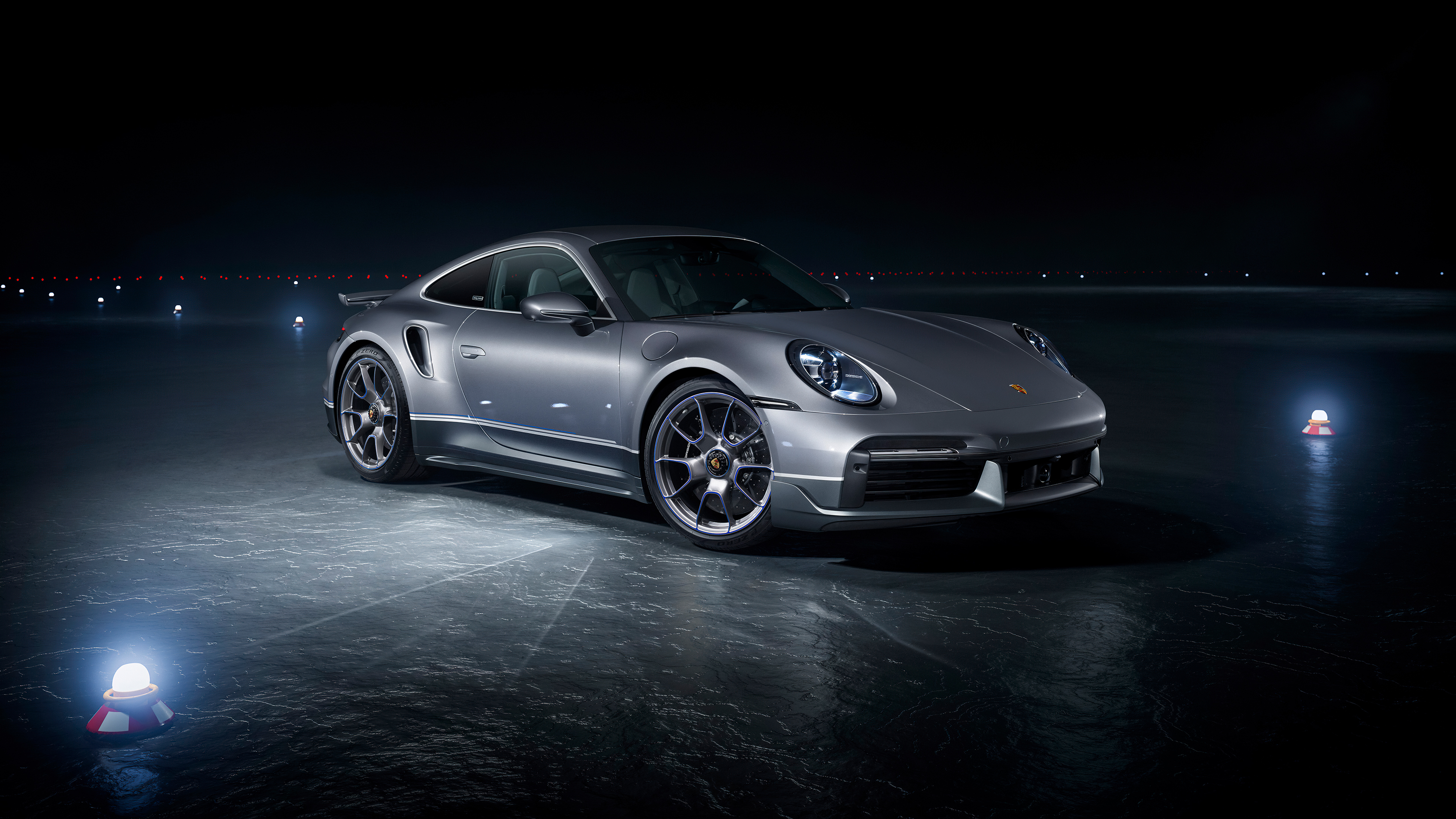 Porsche 911 Turbo S, Sportwagen, 5K, Dunkler Hintergrund