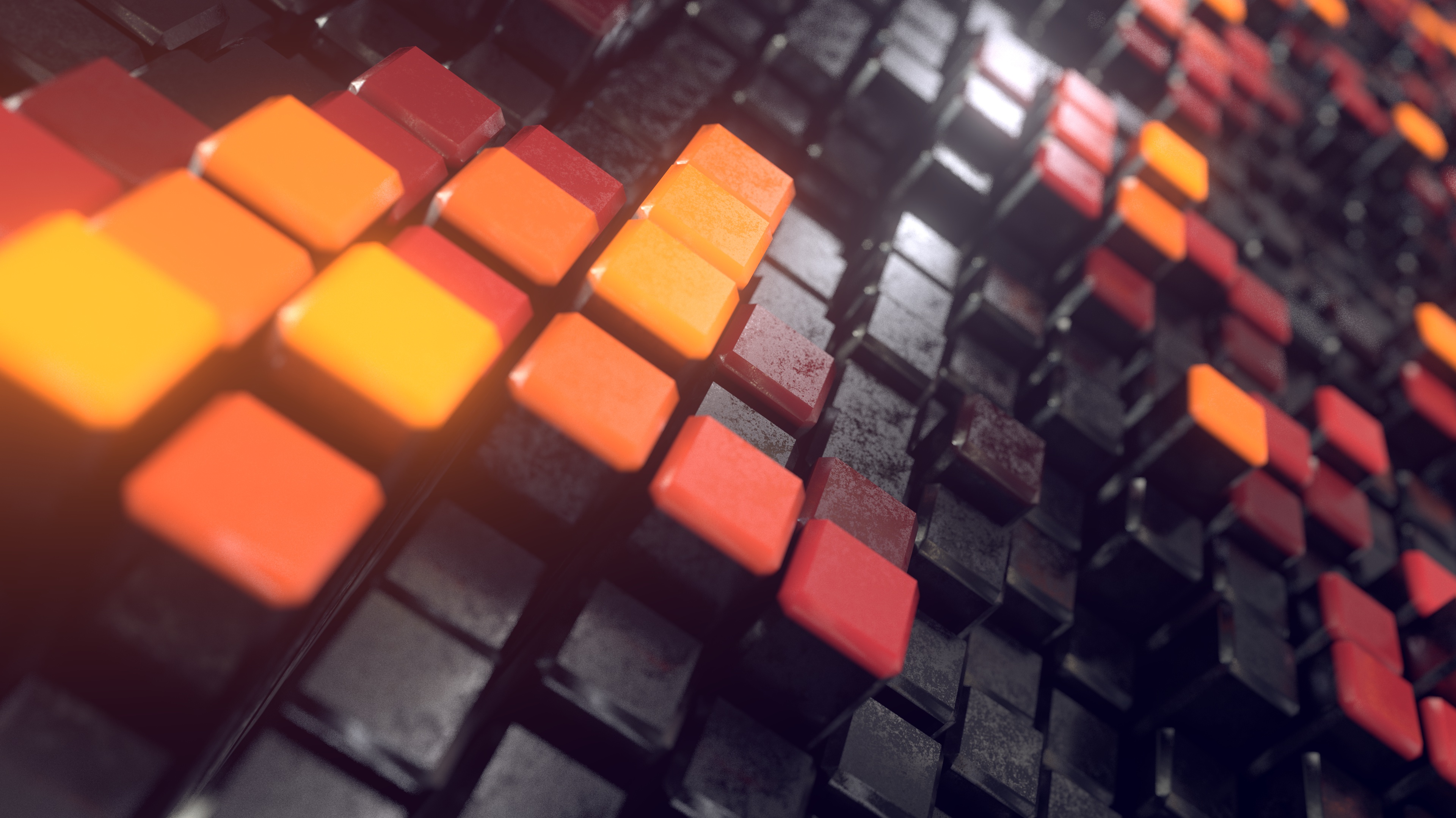 Quadrate, 3D-Hintergrund, Blöcke, Makro
