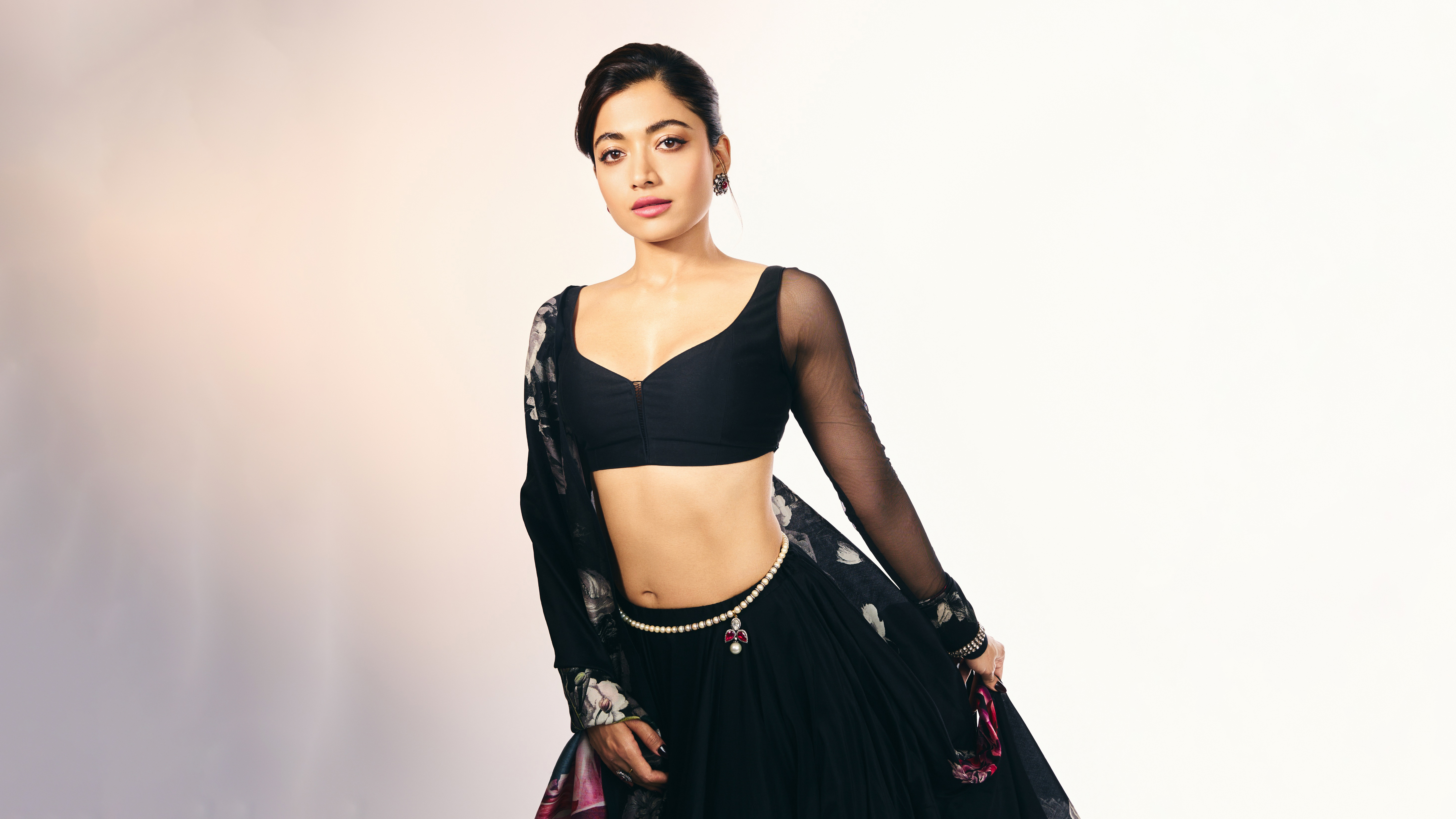 Rashmika Mandanna, Lehenga, Indische Schauspielerin, Traditionelle Kleidung, Indische Mode, 5K, 8K