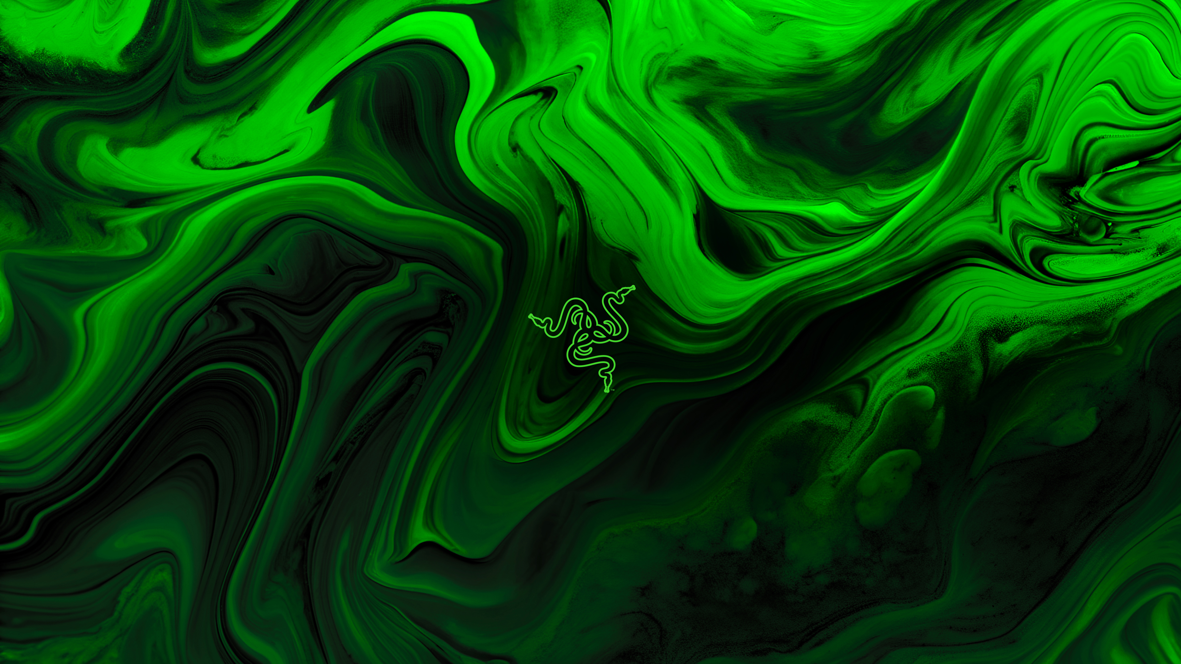 Razer, Grüne Abstraktion, Grüner Hintergrund, Abstrakter Hintergrund