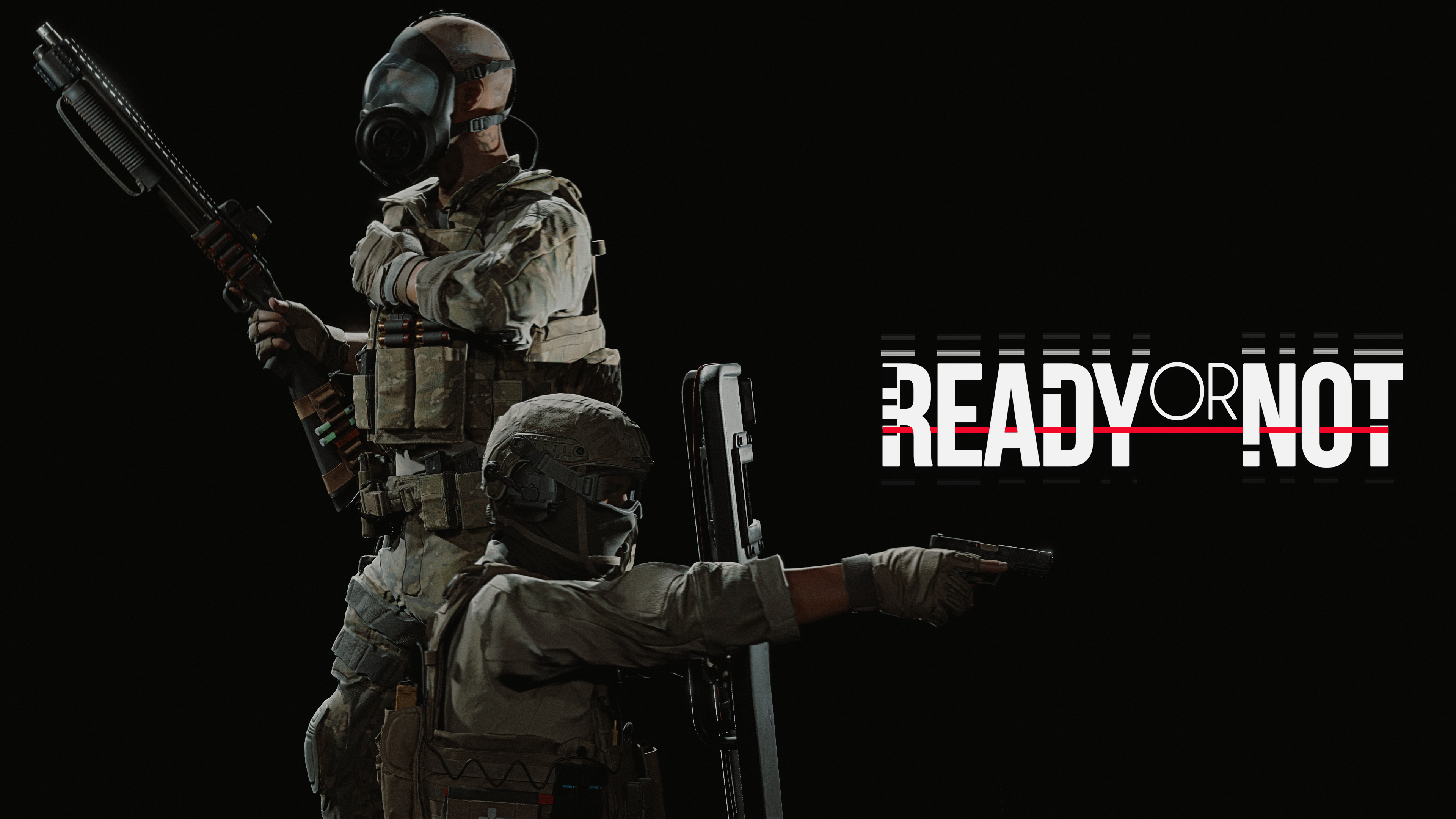 Ready or Not, AMOLED, schwarzer Hintergrund, Videospiel
