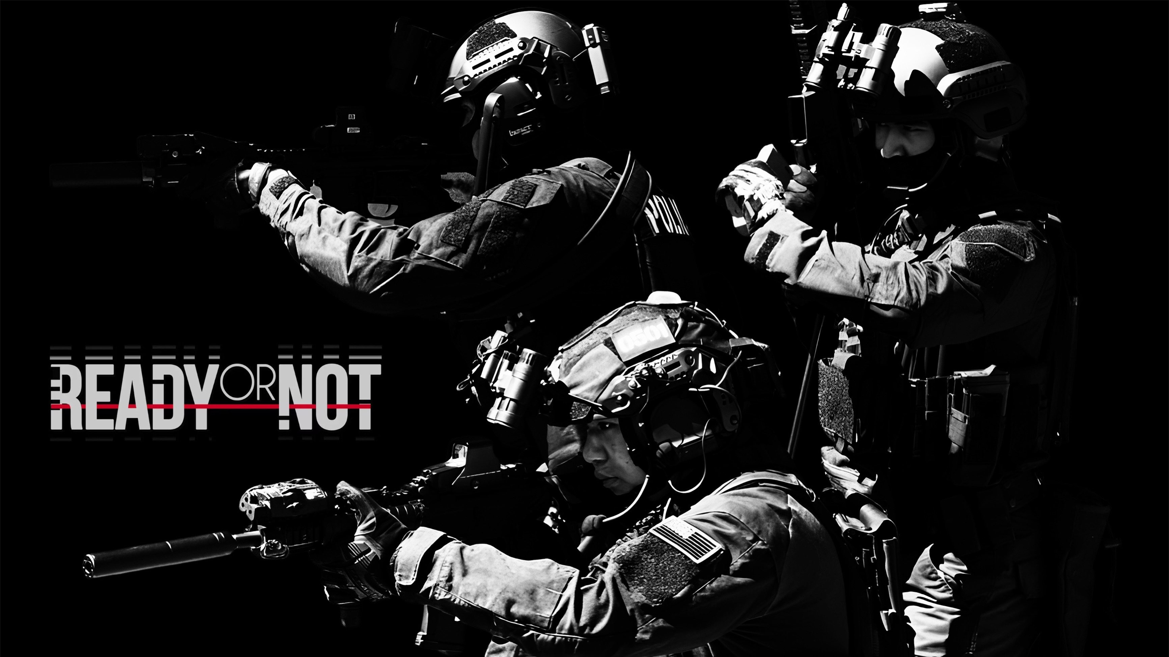 Ready or Not, schwarzer Hintergrund, SWAT, Videospiel