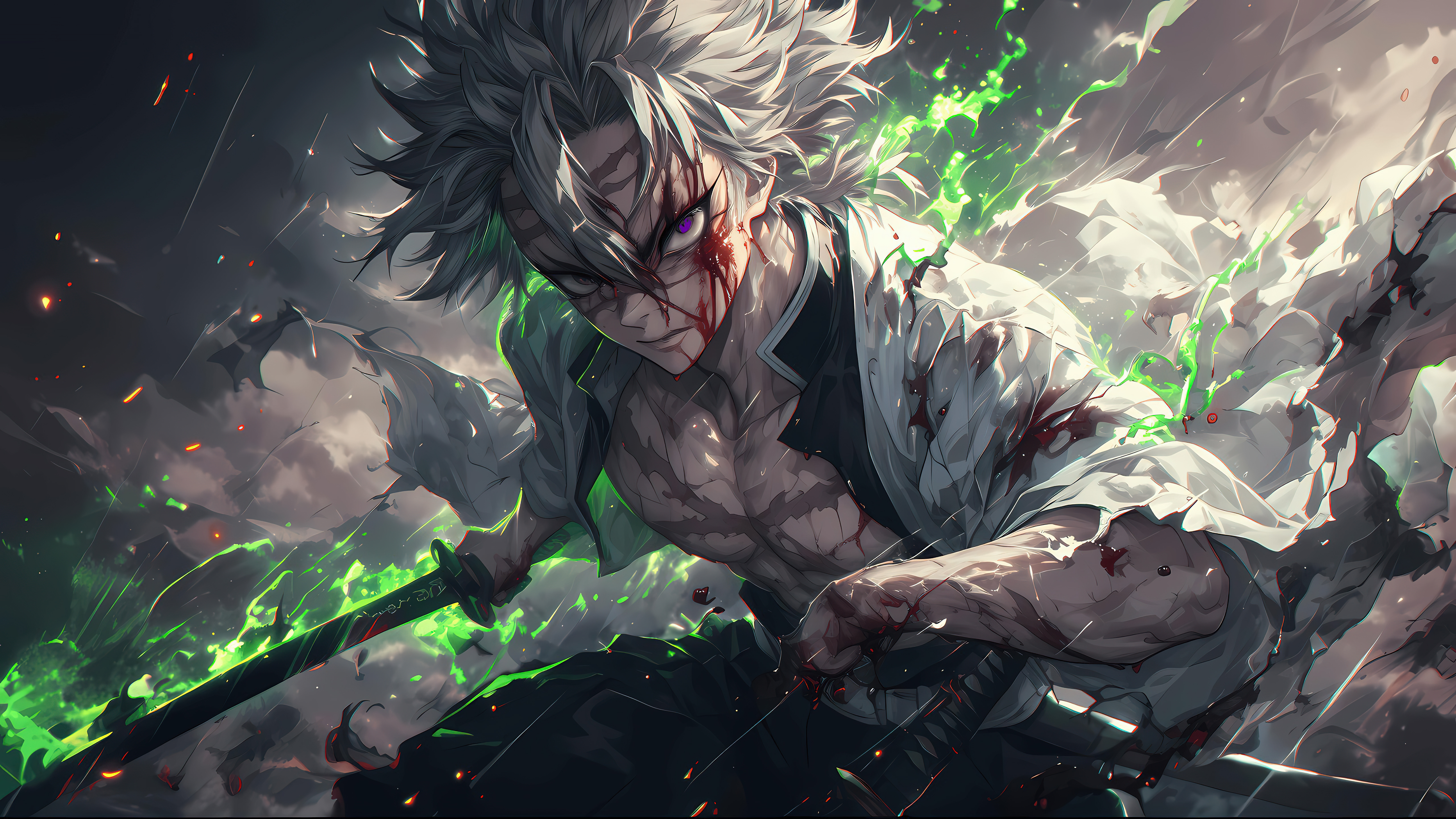 Sanemi Shinazugawa, KI-Kunst, 5K, Demon Slayer: Kimetsu no Yaiba