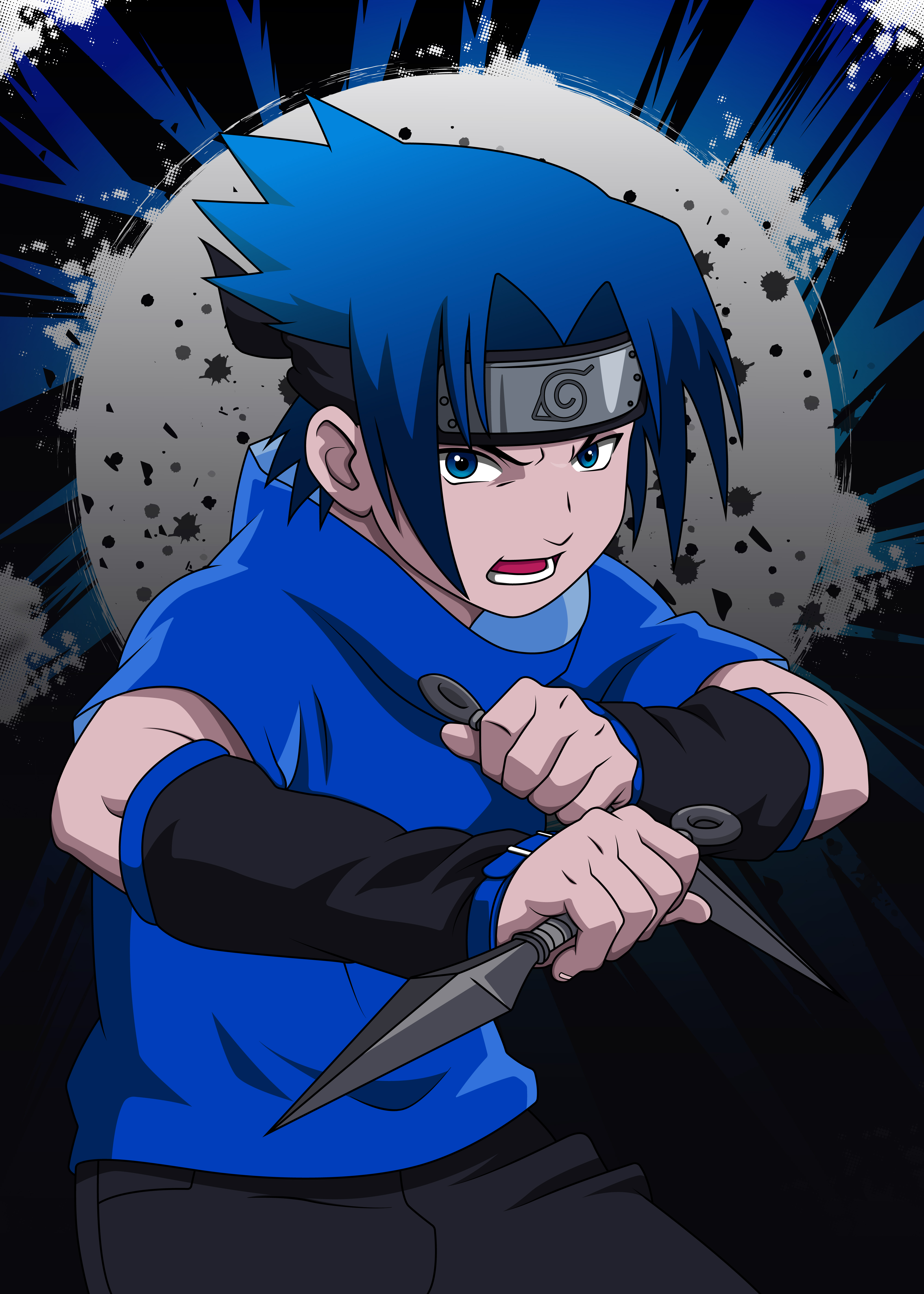 Sasuke Uchiha, Cartoon, Naruto, Illustration