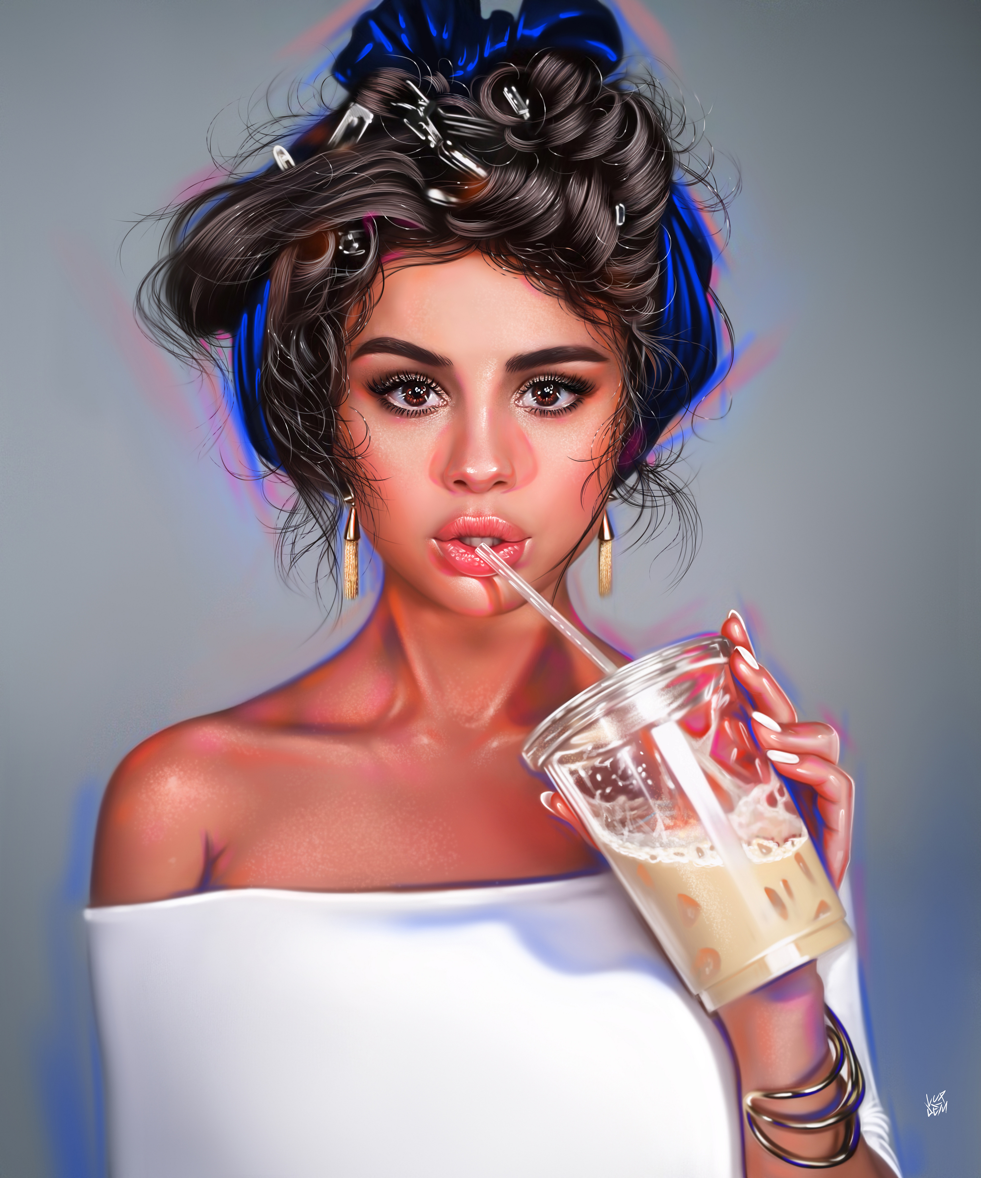 Selena Gomez, Digital Art, Amerikanische Sängerin, Artwork, Porträt