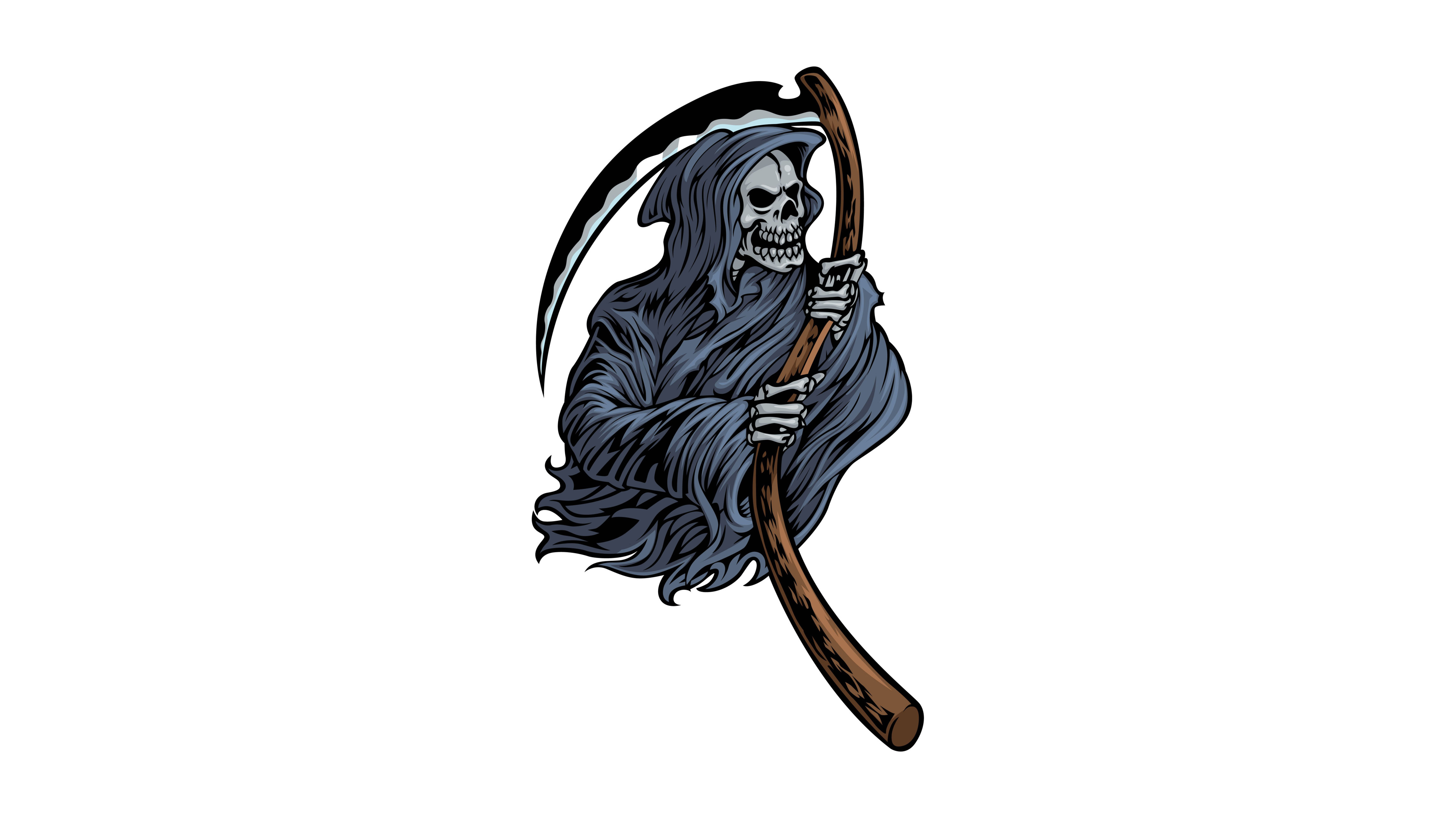 Sensenmann, Illustration, Geist, Weißer Hintergrund, 5k