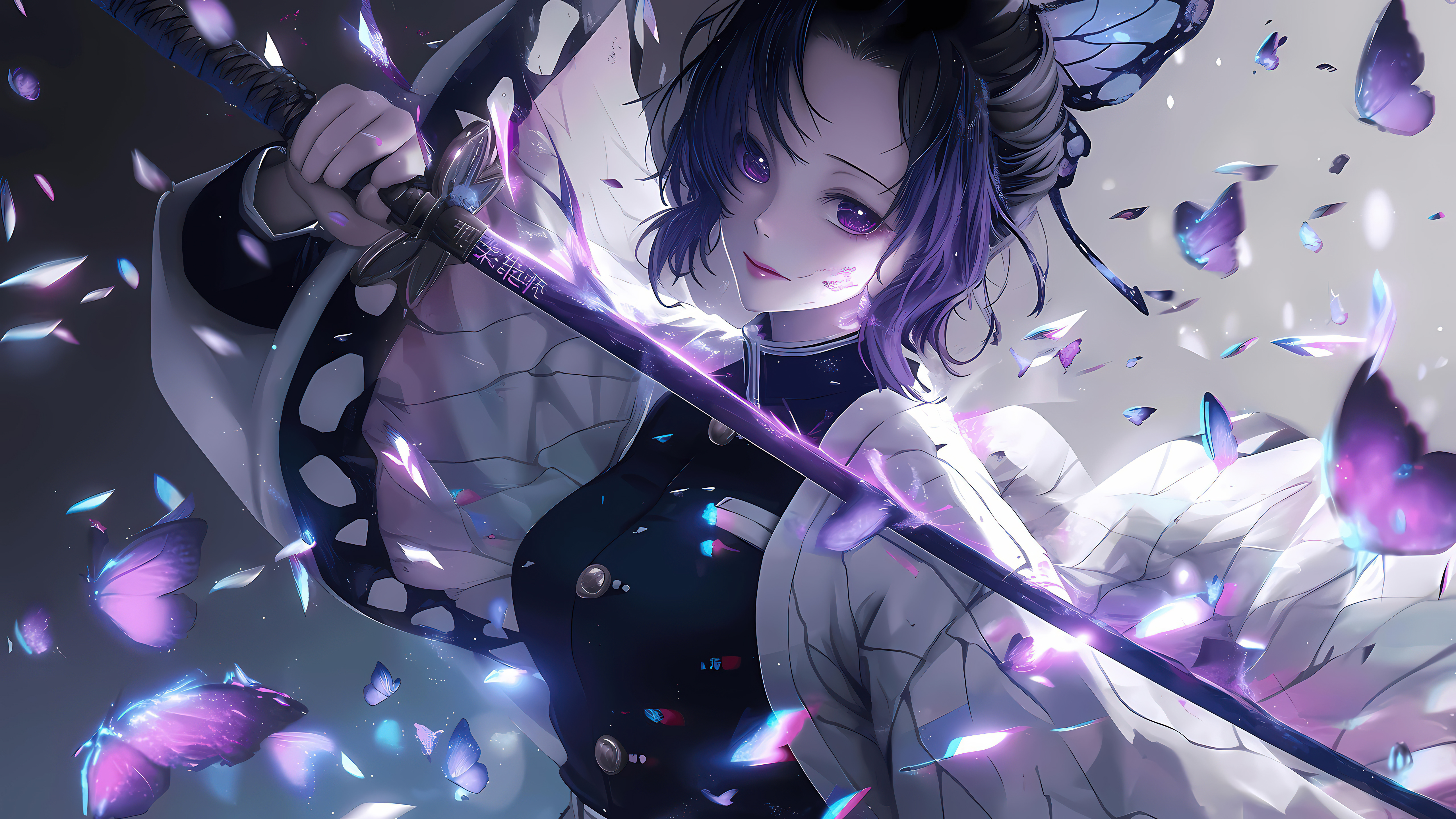 Shinobu Kocho, Violett, KI-Kunst, 5K, Demon Slayer: Kimetsu no Yaiba