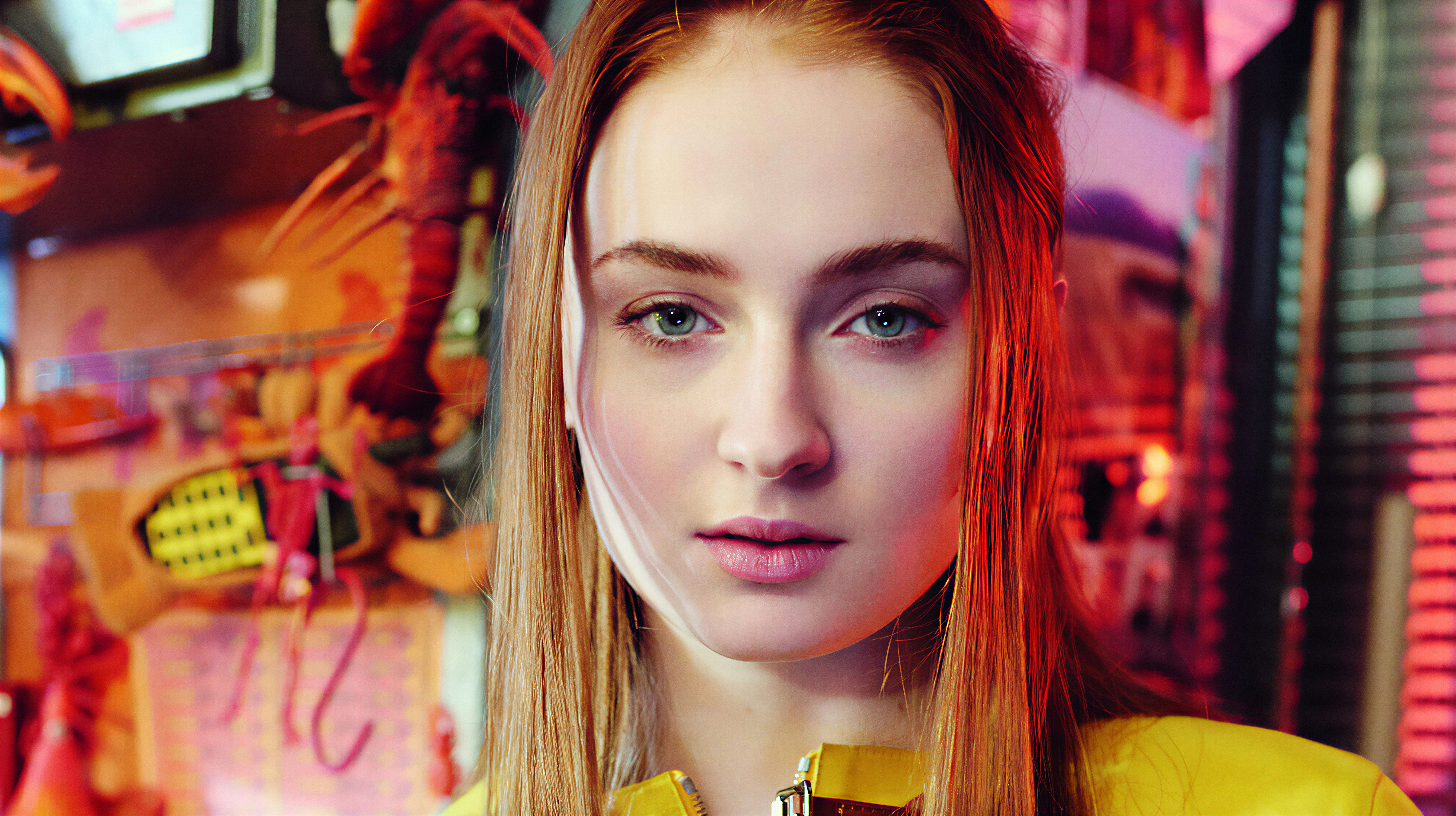 Sophie Turner, Nahaufnahme, Porträt, Englische Schauspielerin, Lebendig